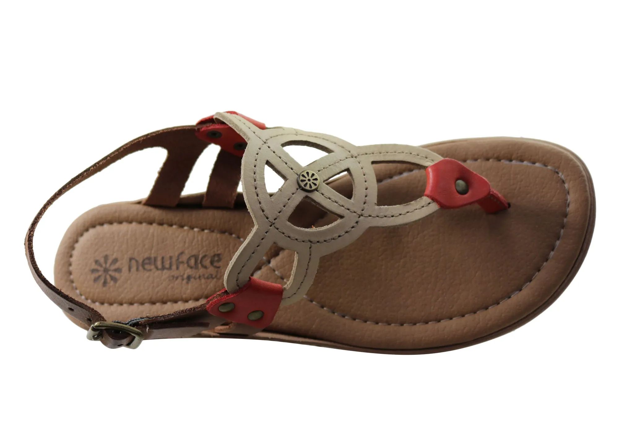 New Face Ellis Damen Bequeme Ledersandalen Hergestellt in Brasilien New Face Schuhe