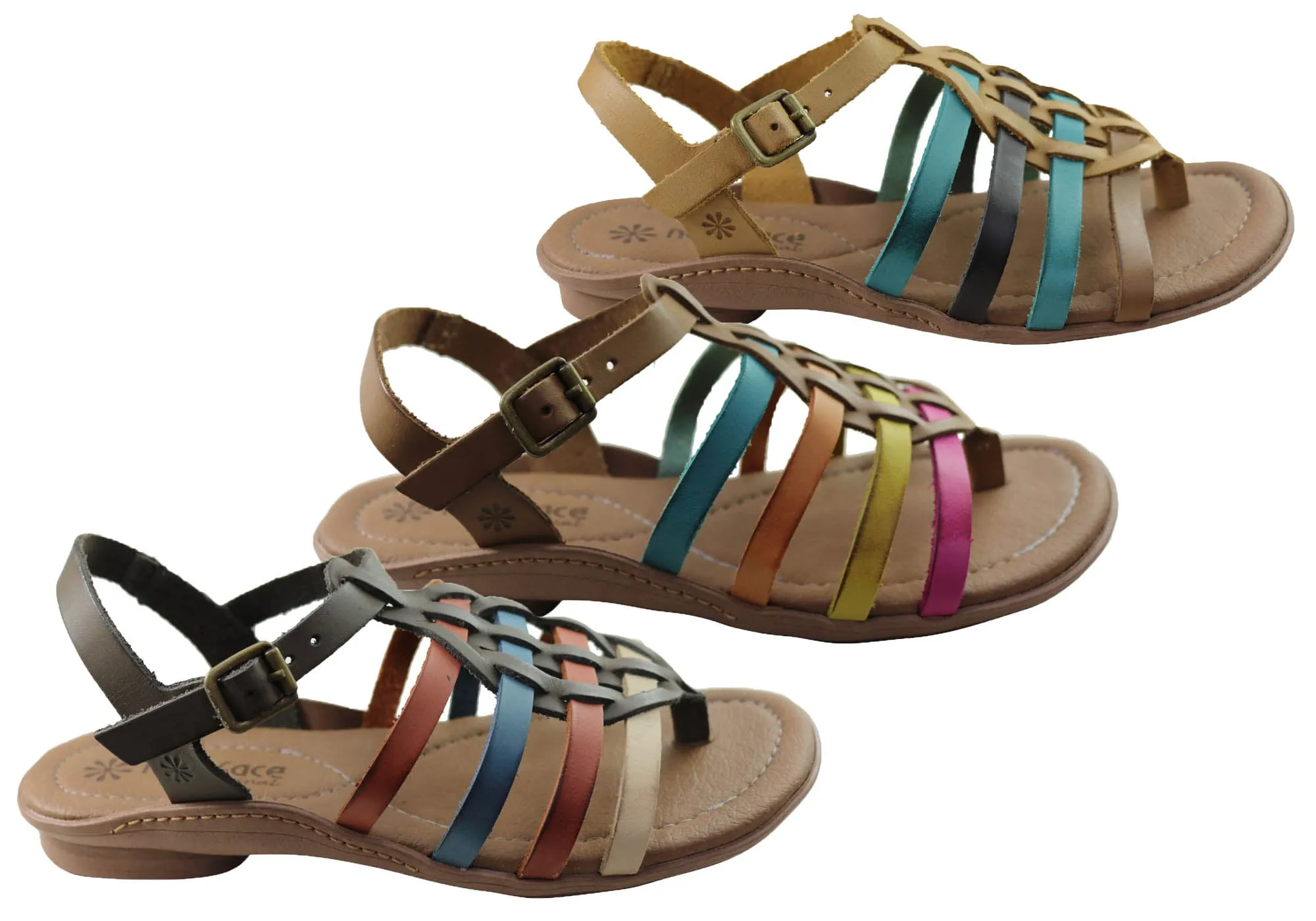 New Face Mari Damen Bequeme Ledersandalen Hergestellt In Brasilien New Face Schuhe