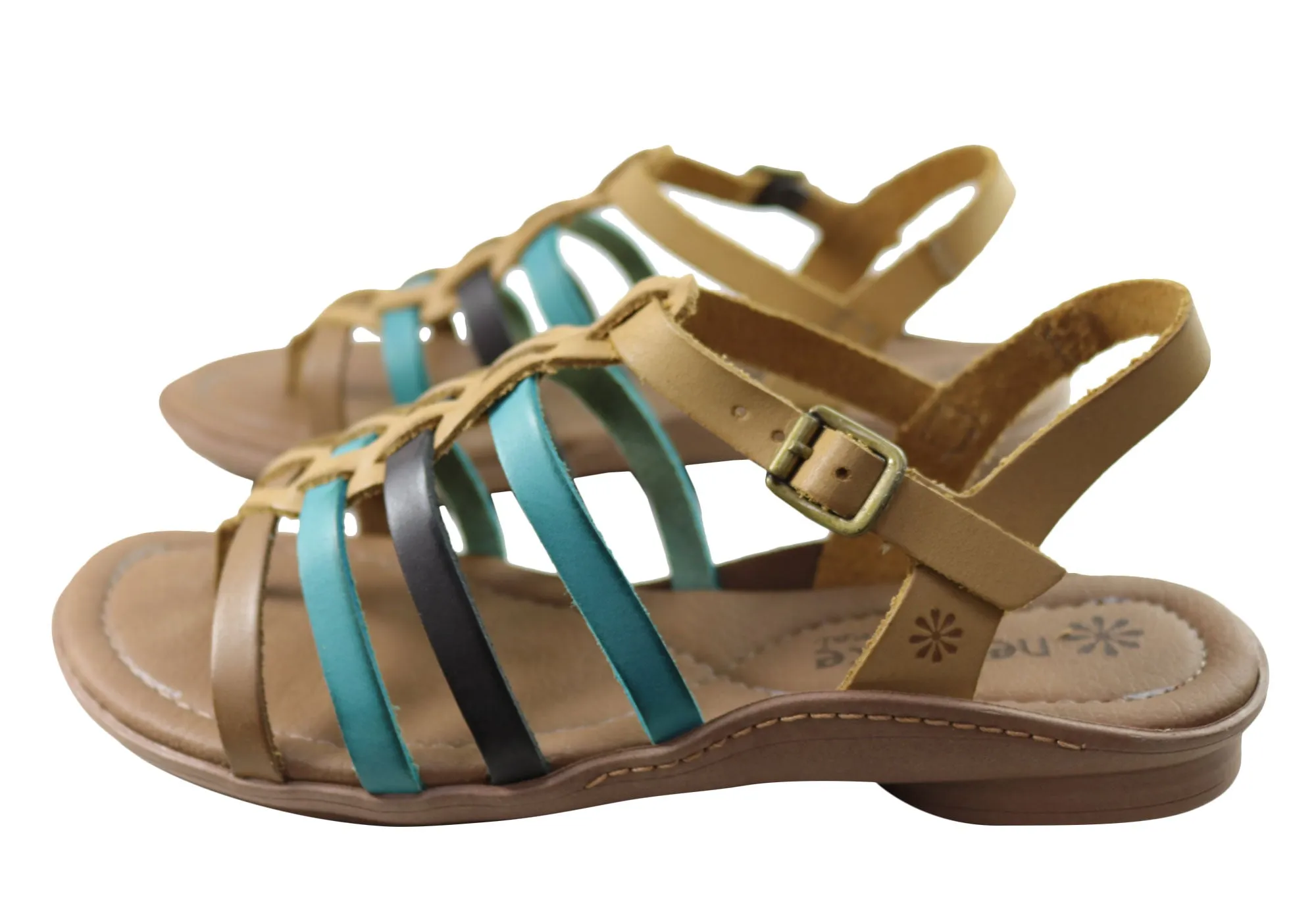 New Face Mari Damen Bequeme Ledersandalen Hergestellt In Brasilien New Face Schuhe
