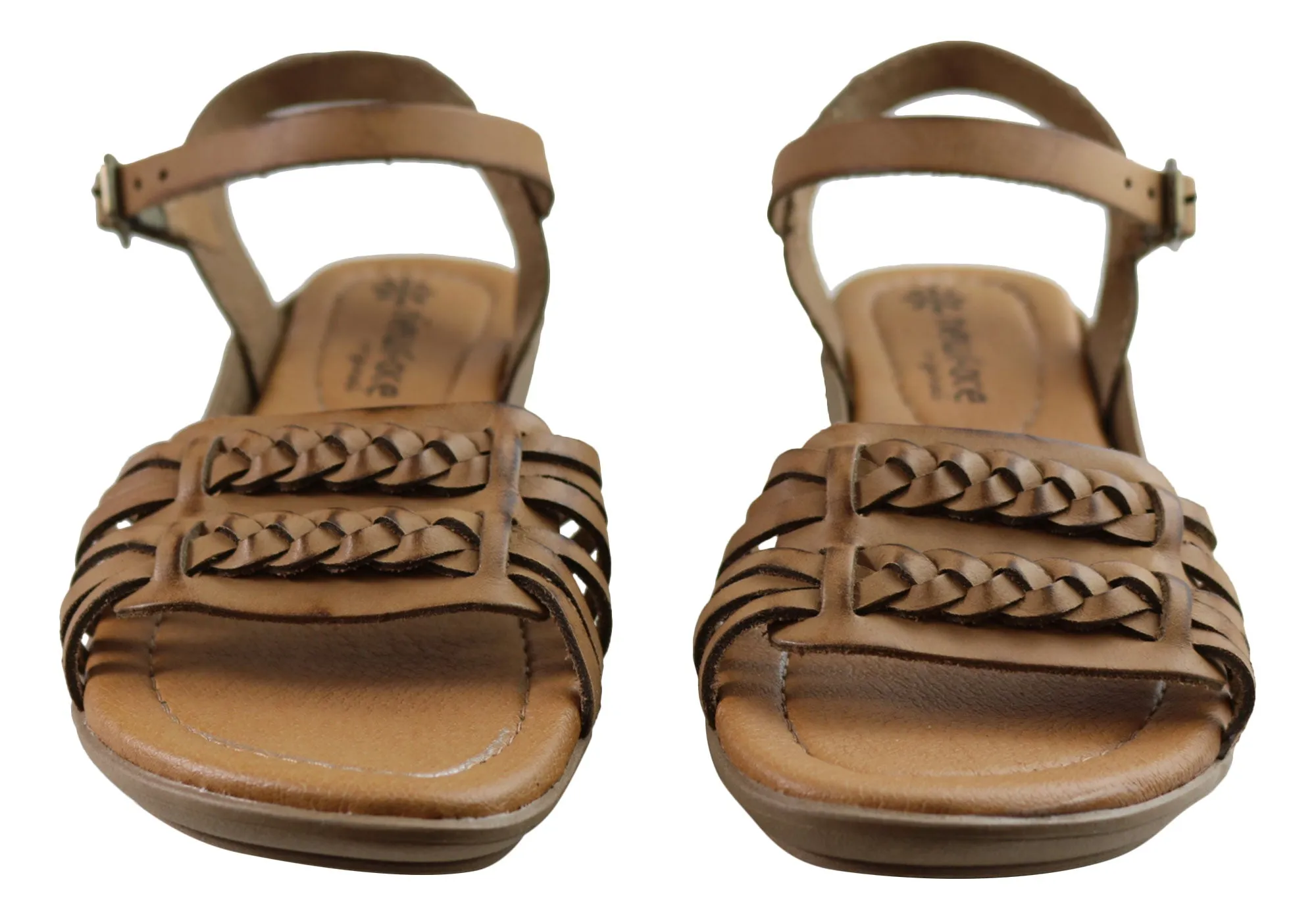 Neues Gesicht Milena Damen Bequeme Ledersandalen Hergestellt in Brasilien New Face Schuhe
