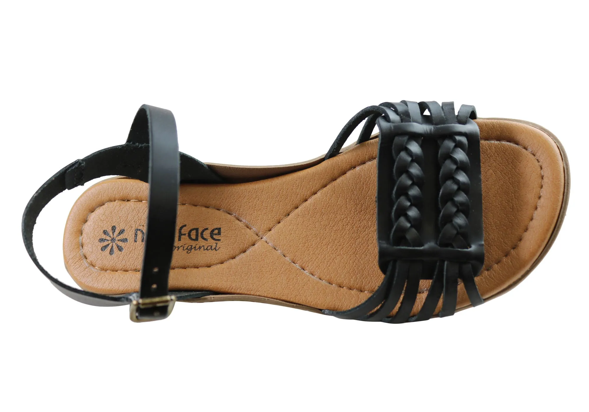 Neues Gesicht Milena Damen Bequeme Ledersandalen Hergestellt in Brasilien New Face Schuhe