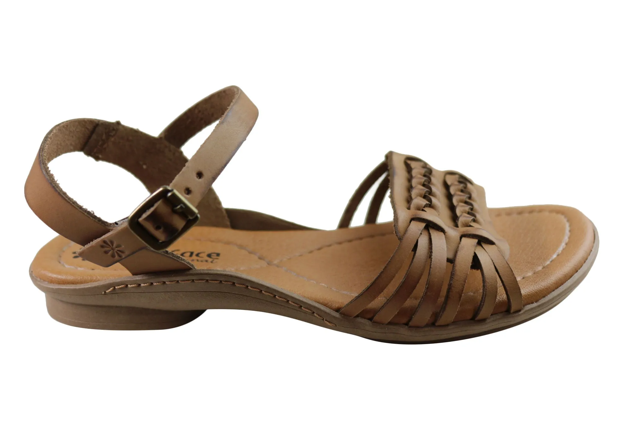 Neues Gesicht Milena Damen Bequeme Ledersandalen Hergestellt in Brasilien New Face Schuhe