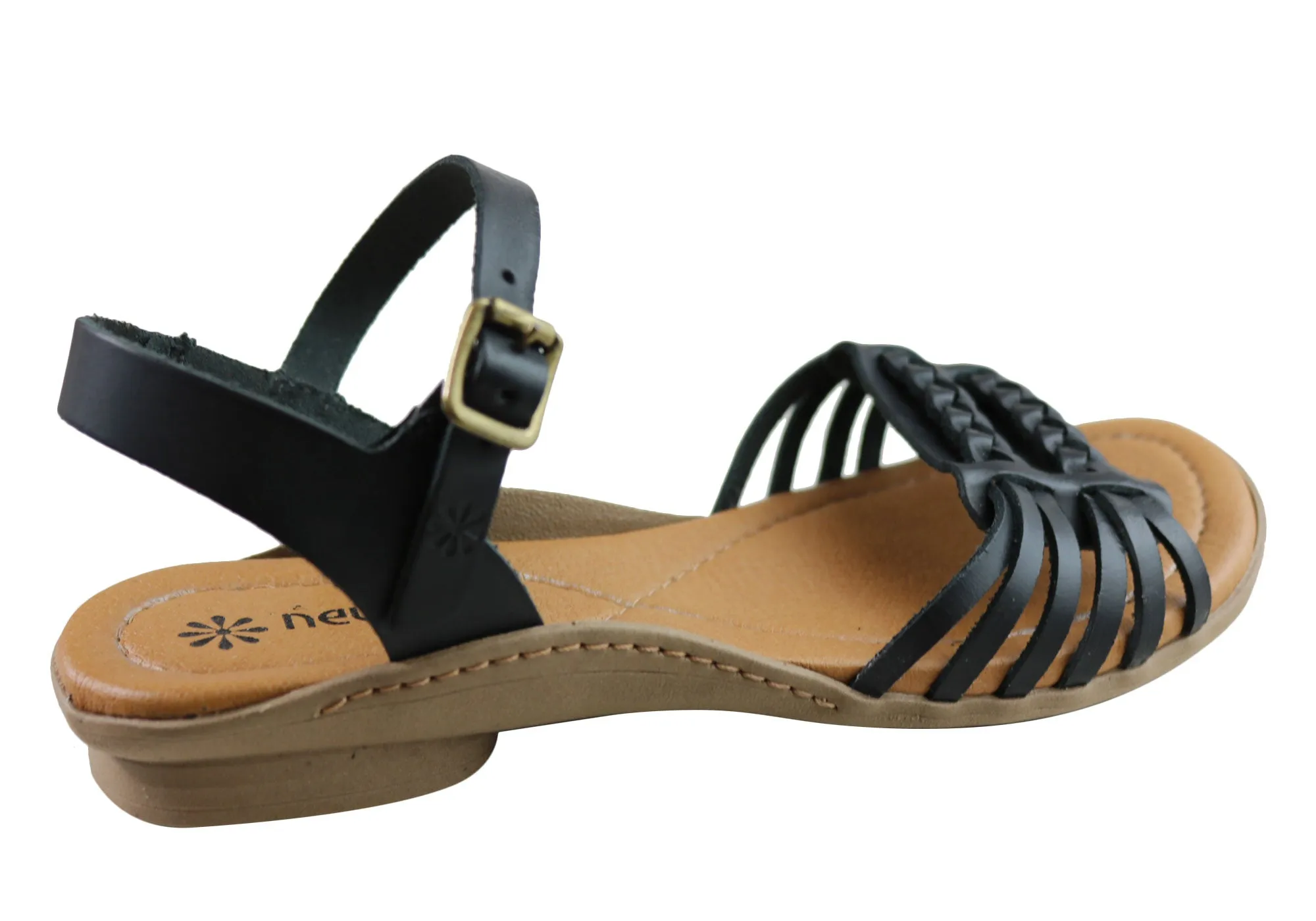 Neues Gesicht Milena Damen Bequeme Ledersandalen Hergestellt in Brasilien New Face Schuhe