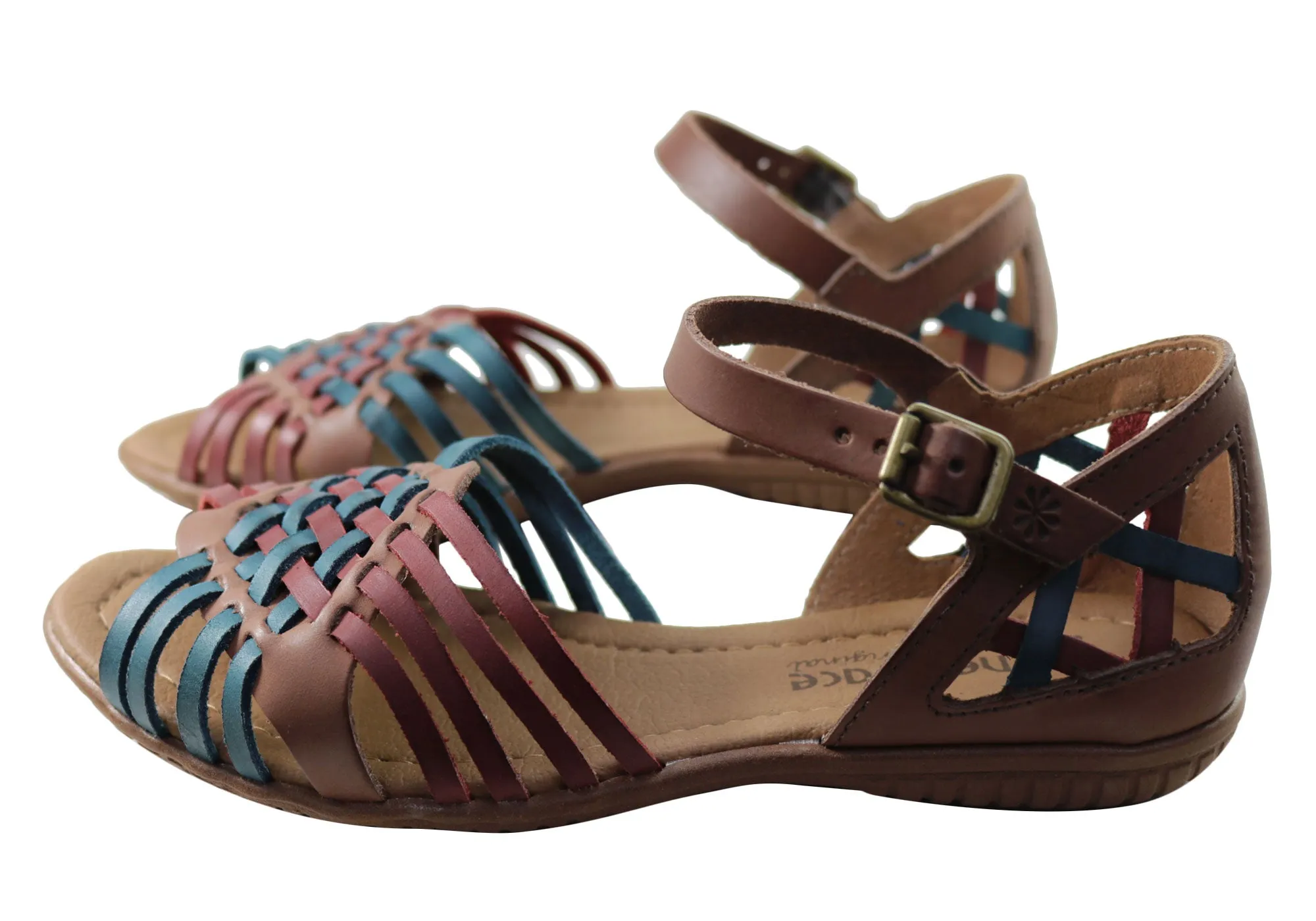 Neues Gesicht Tamara Damen Bequeme Ledersandalen Hergestellt in Brasilien New Face Schuhe
