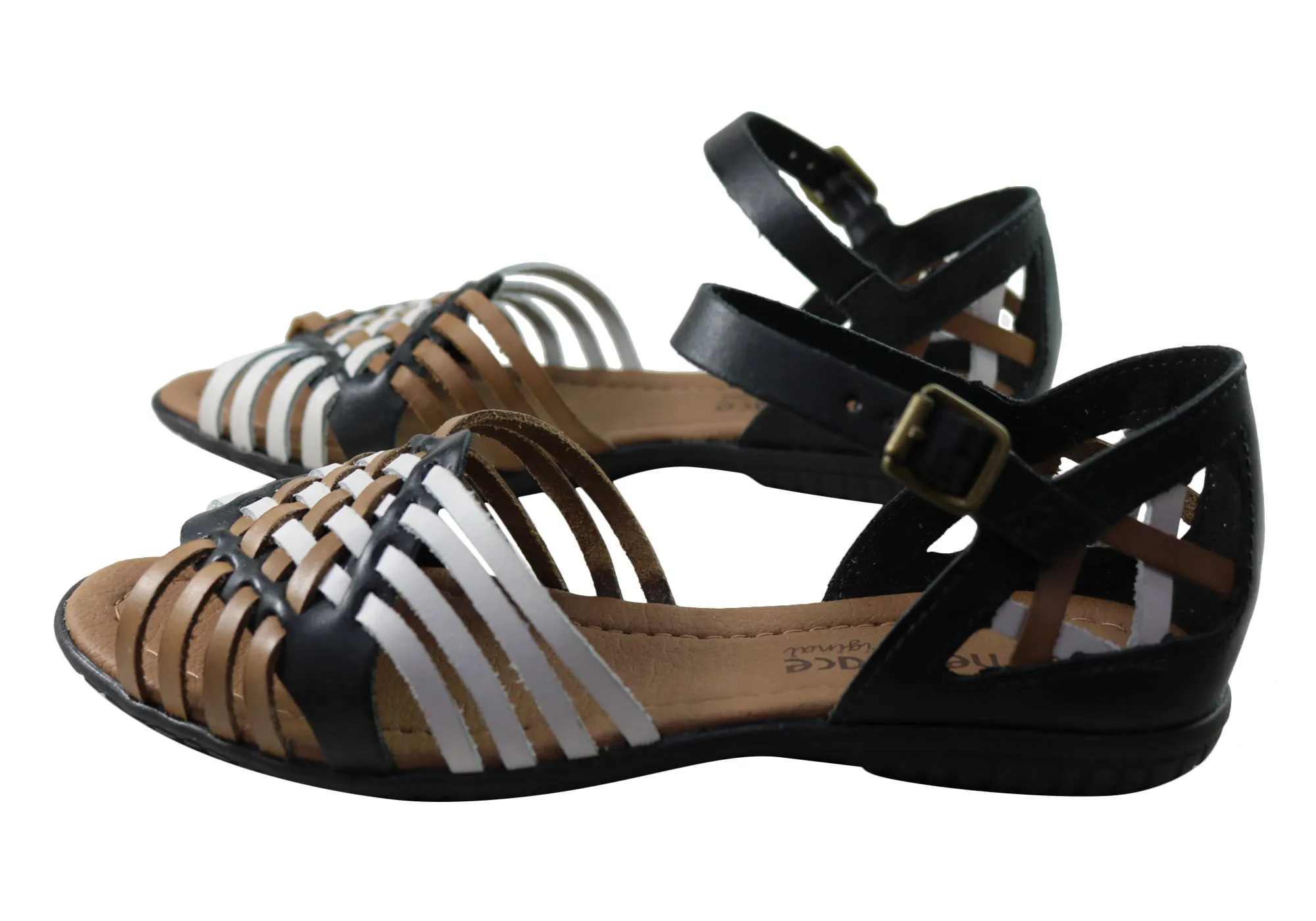 Neues Gesicht Tamara Damen Bequeme Ledersandalen Hergestellt in Brasilien New Face Schuhe