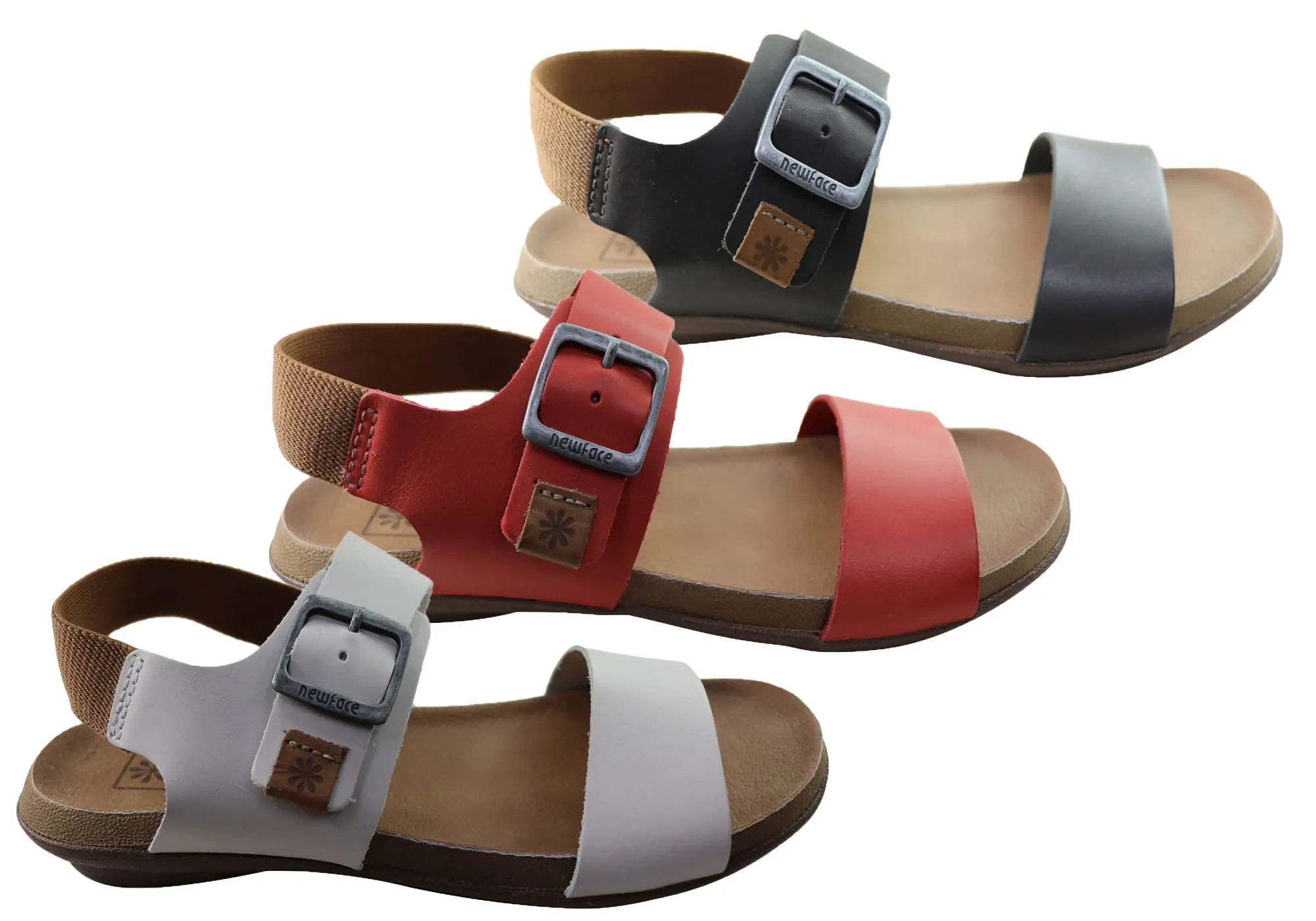 New Face Tasha Damen Bequeme Ledersandalen Hergestellt In Brasilien New Face Schuhe