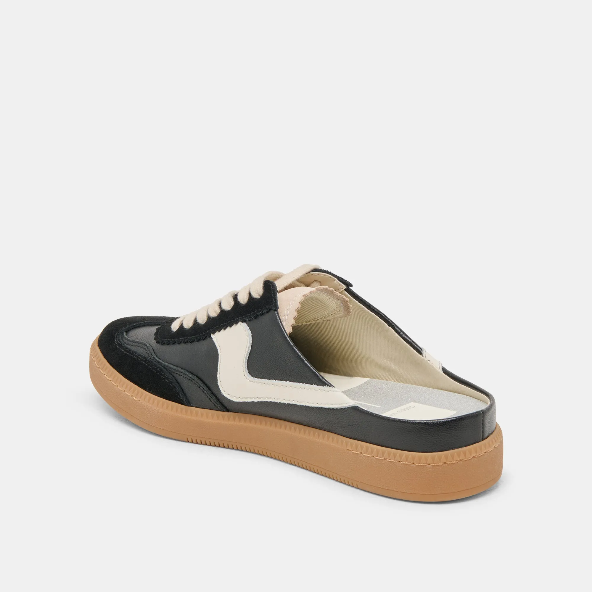 HINWEIS SLIDE SNEAKERS SCHWARZ WILDLEDER
