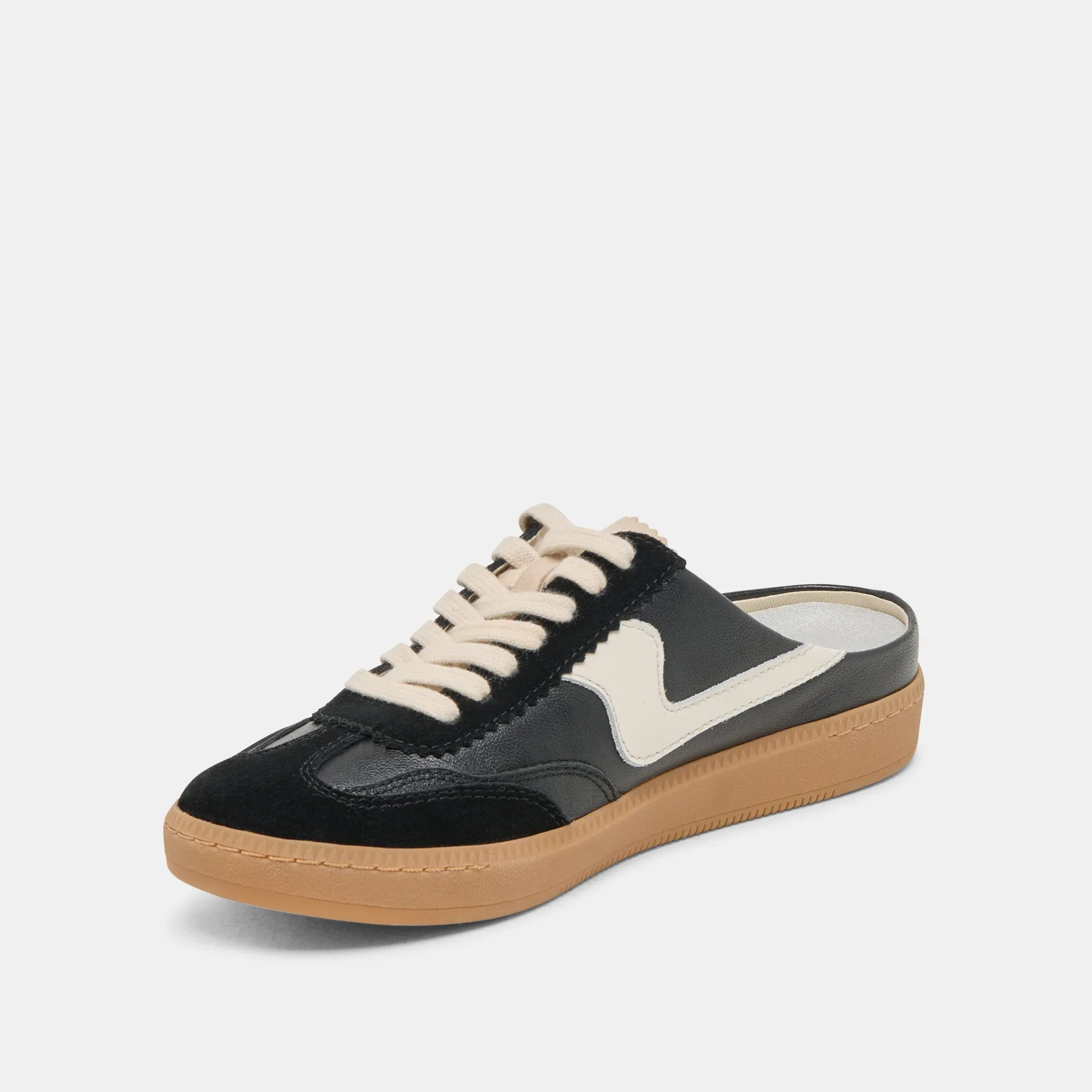 HINWEIS SLIDE SNEAKERS SCHWARZ WILDLEDER