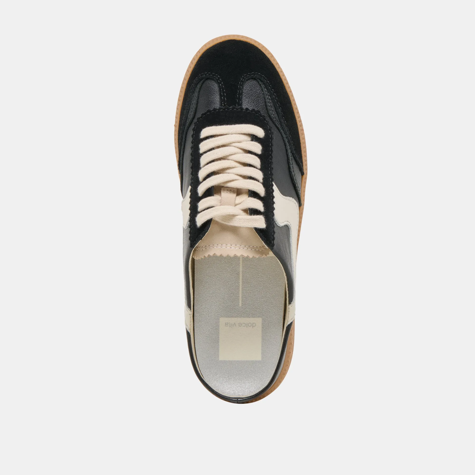 HINWEIS SLIDE SNEAKERS SCHWARZ WILDLEDER