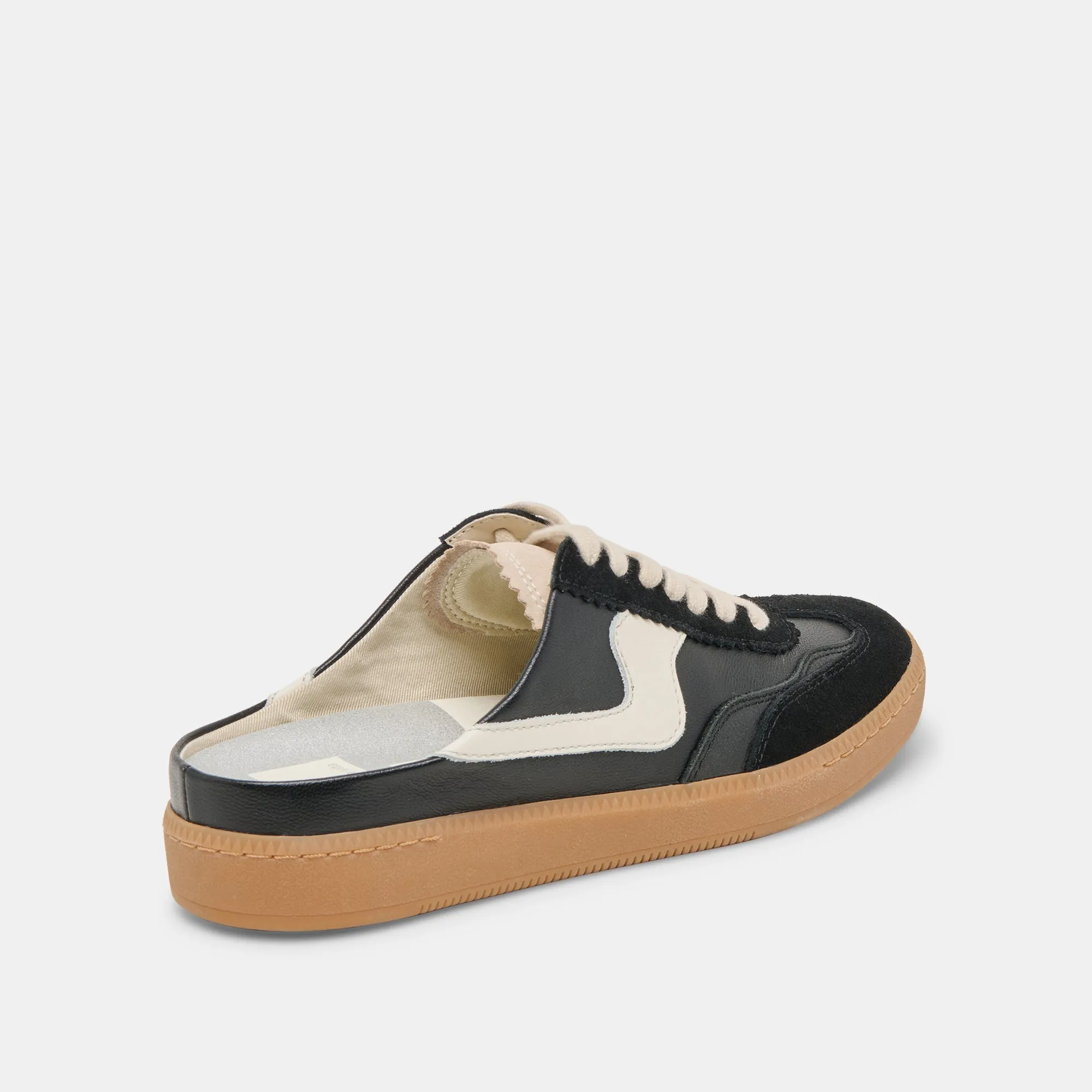 HINWEIS SLIDE SNEAKERS SCHWARZ WILDLEDER