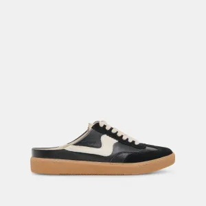 HINWEIS SLIDE SNEAKERS SCHWARZ WILDLEDER