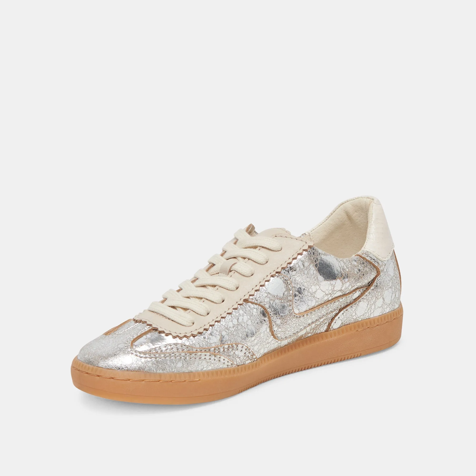 HINWEIS BREITE SNEAKERS SILBER ANTIKE LEDER