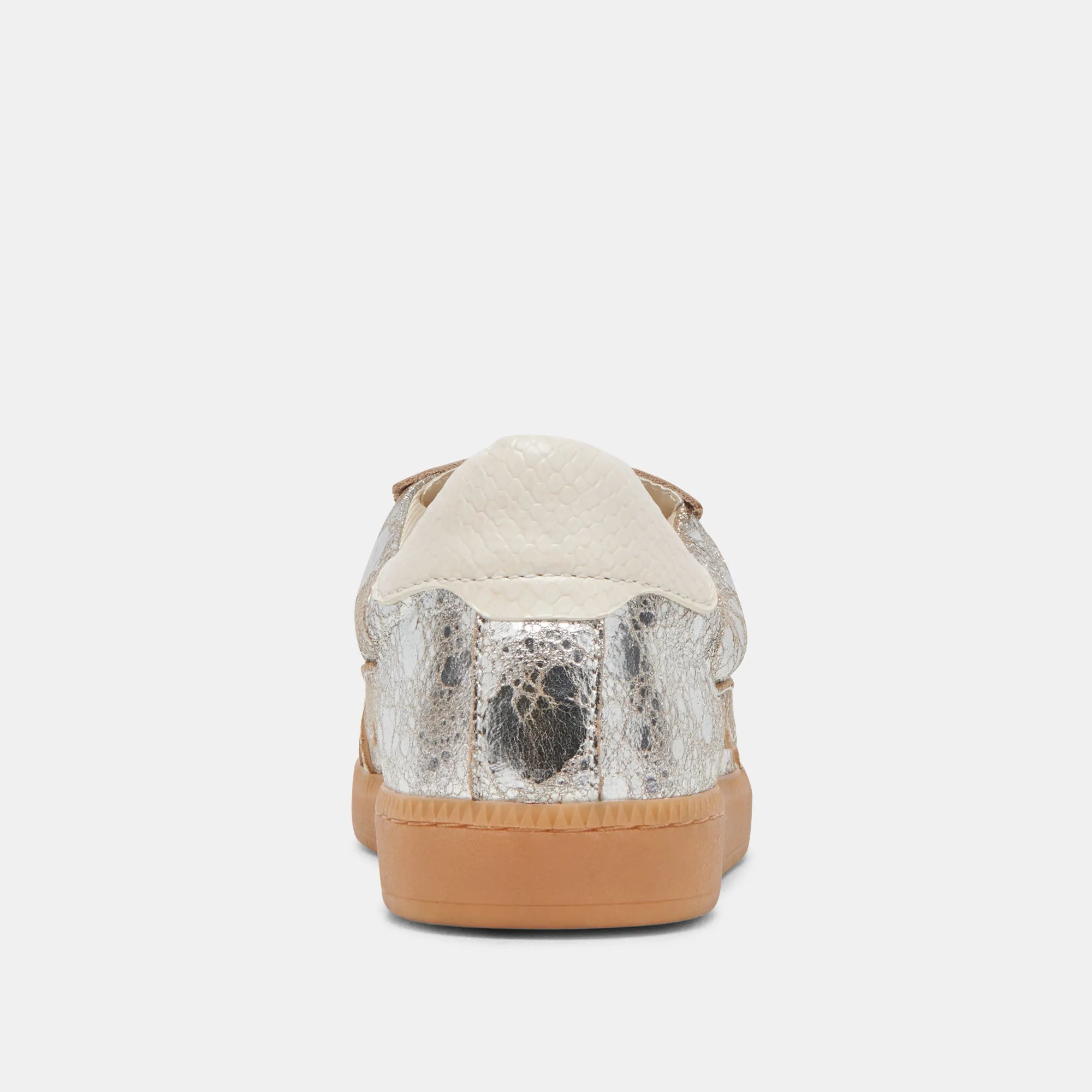 HINWEIS BREITE SNEAKERS SILBER ANTIKE LEDER