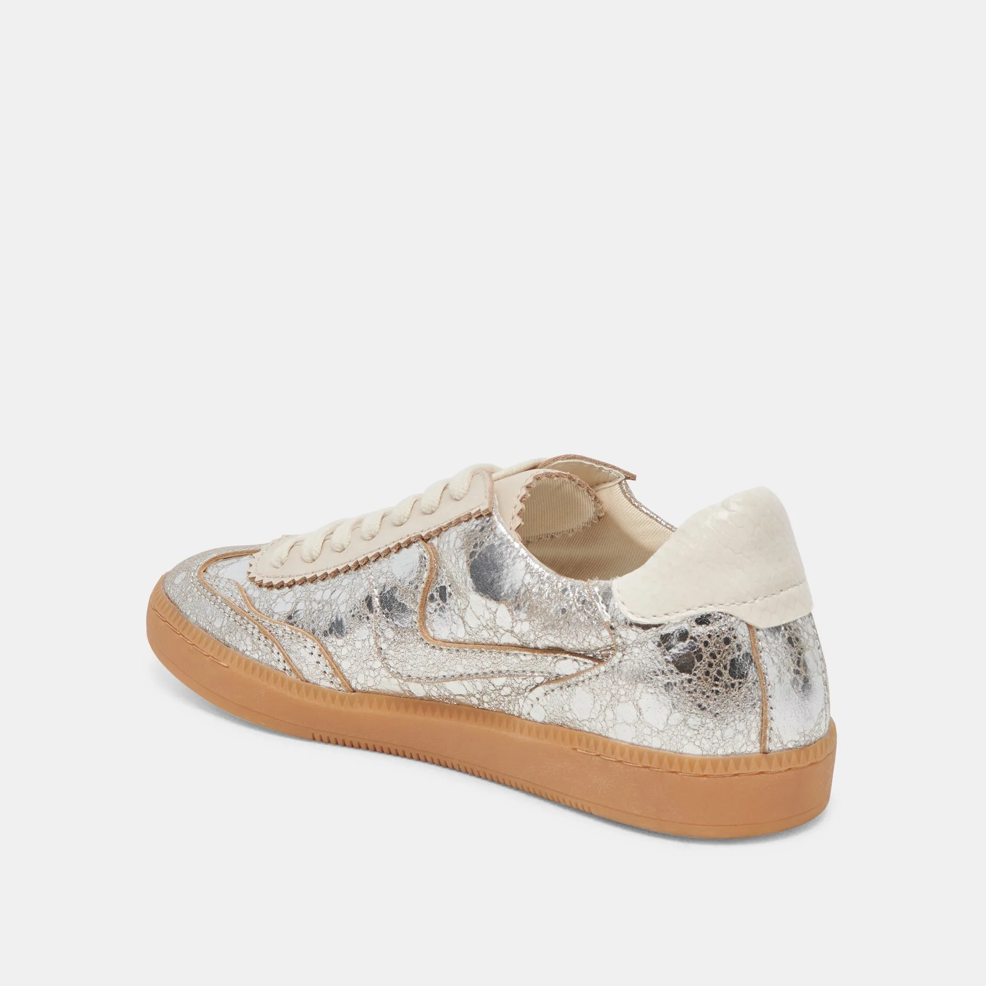 HINWEIS BREITE SNEAKERS SILBER ANTIKE LEDER