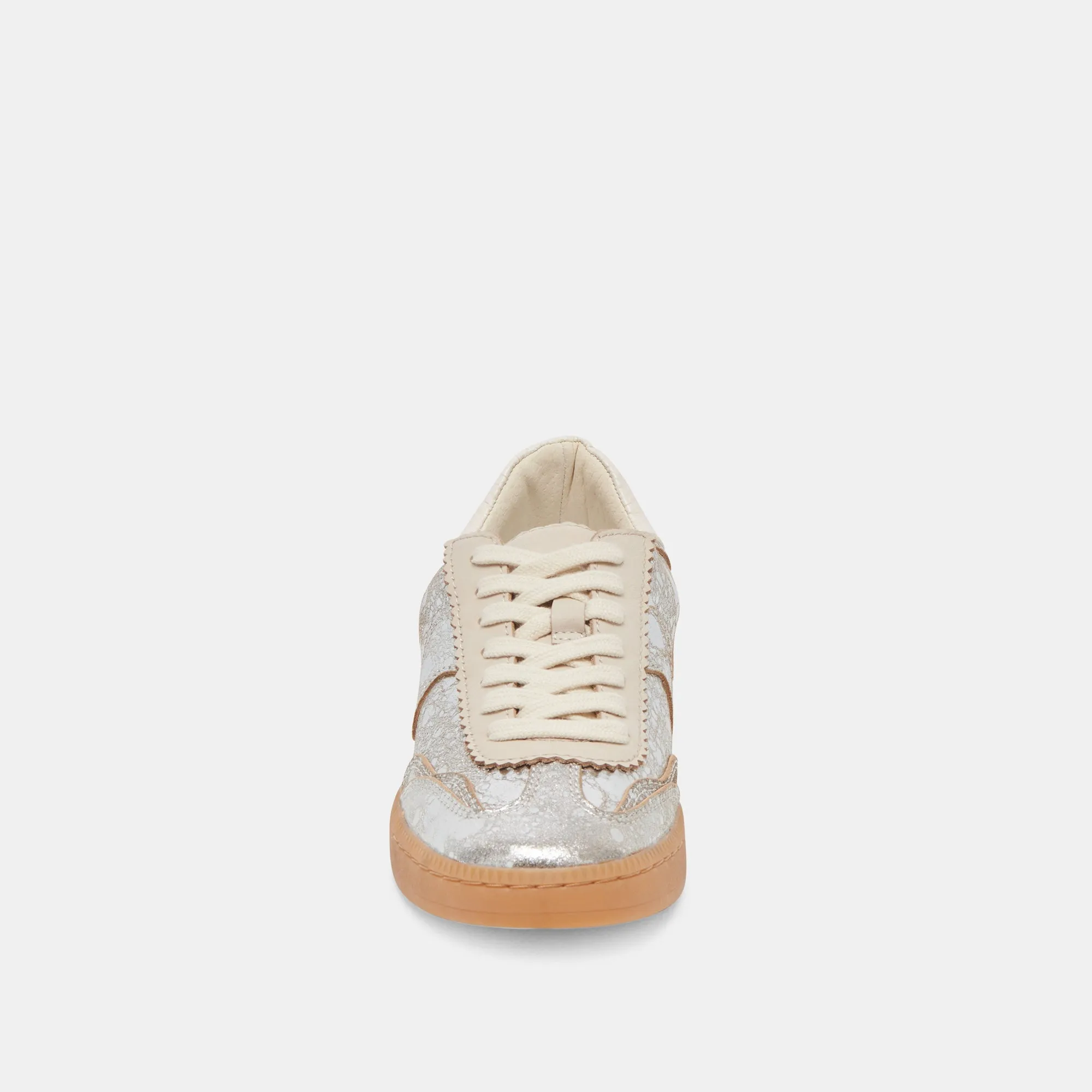 HINWEIS BREITE SNEAKERS SILBER ANTIKE LEDER