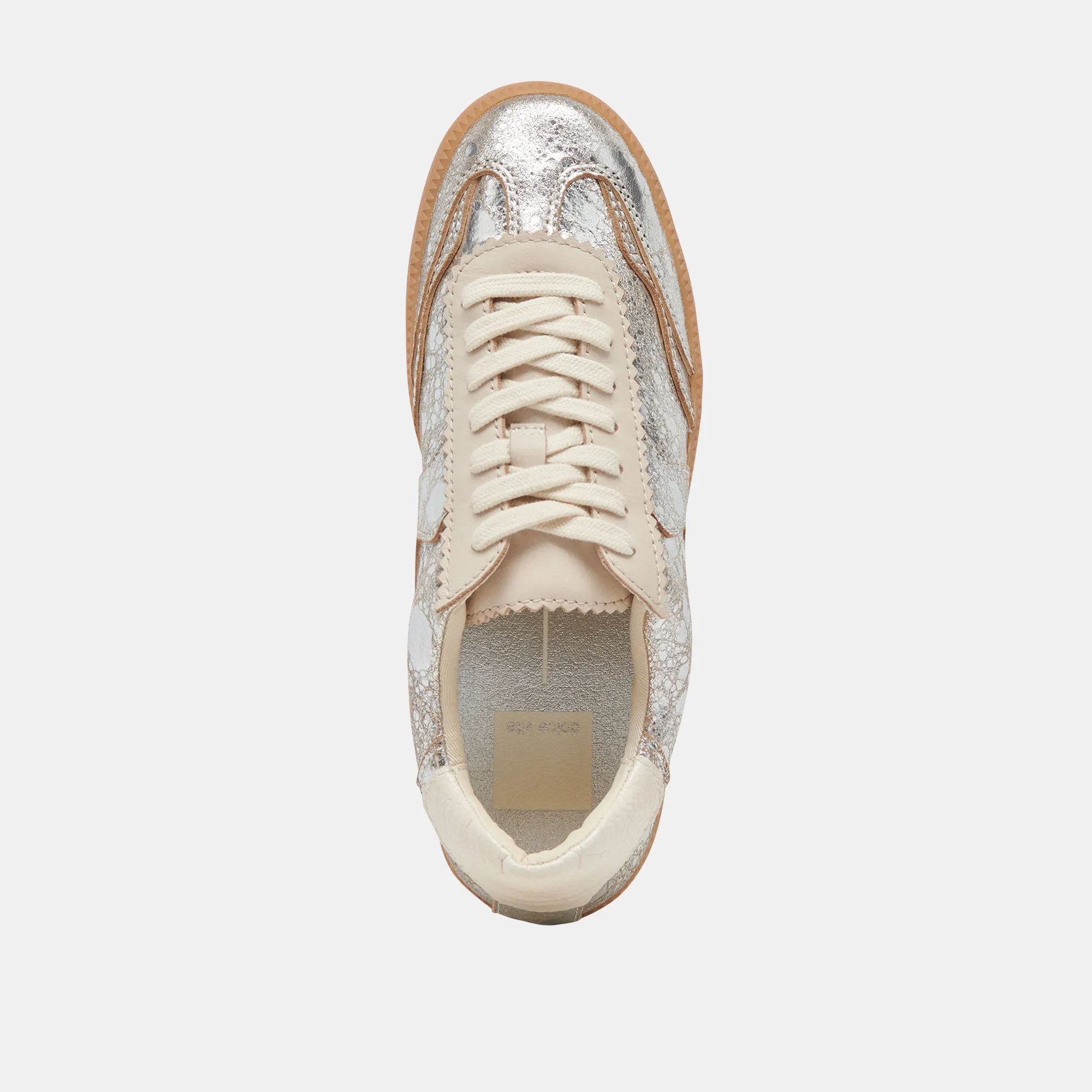 HINWEIS BREITE SNEAKERS SILBER ANTIKE LEDER