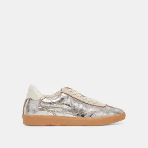 HINWEIS BREITE SNEAKERS SILBER ANTIKE LEDER