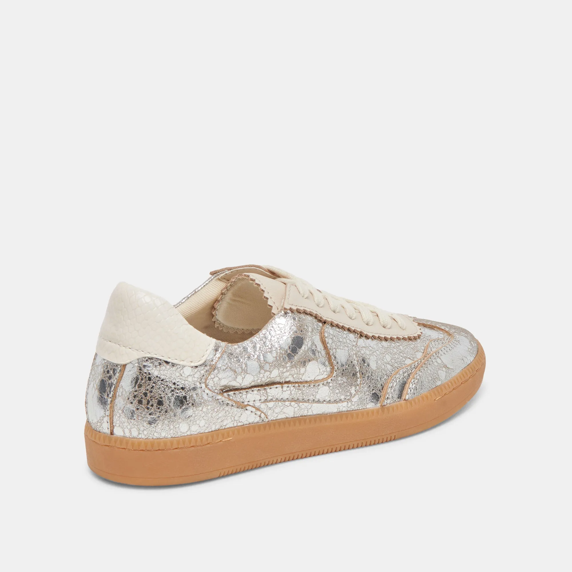 HINWEIS BREITE SNEAKERS SILBER ANTIKE LEDER