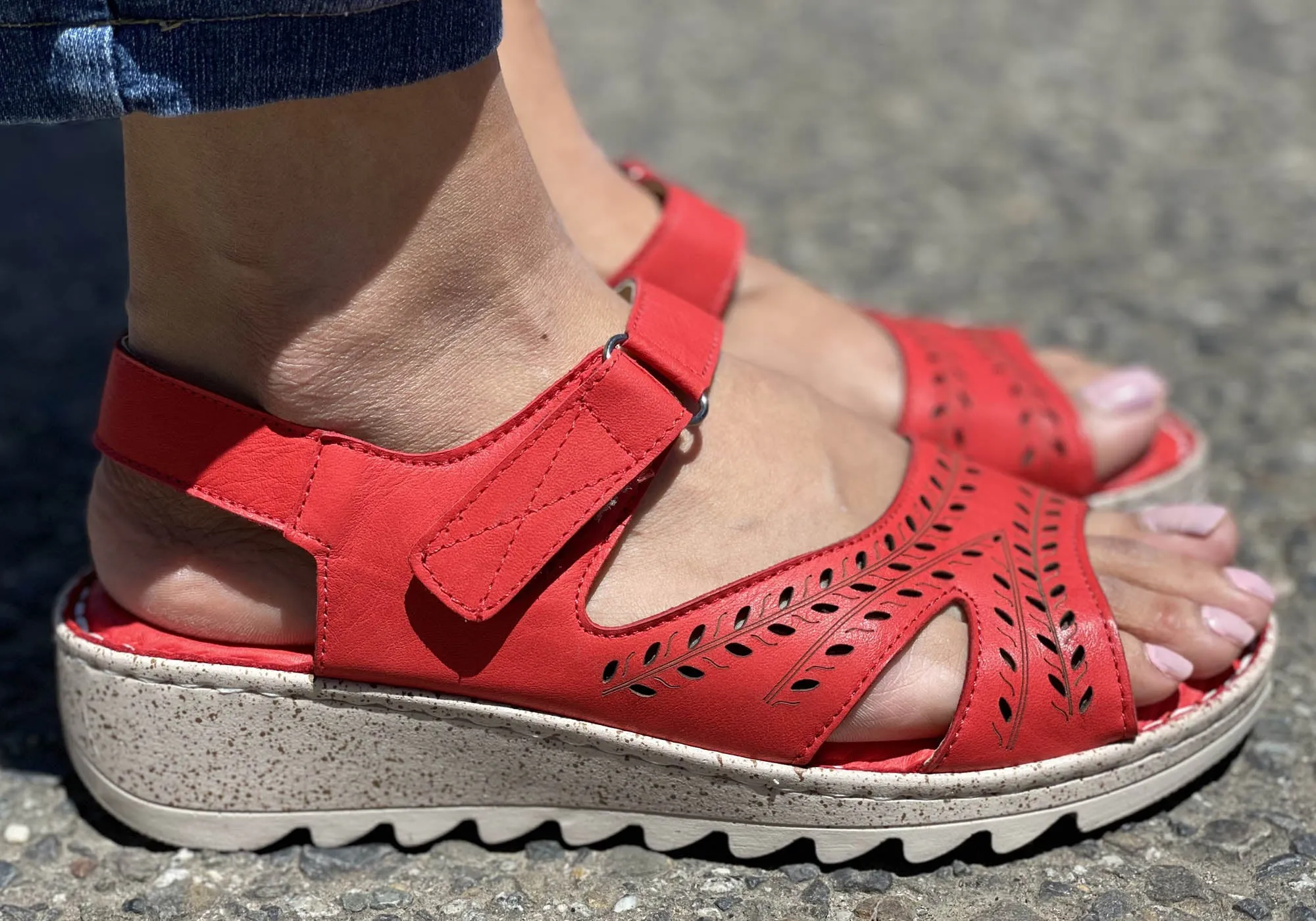Orizonte Blanche Damen Europäische Bequeme Ledersandalen Orizonte Schuhe