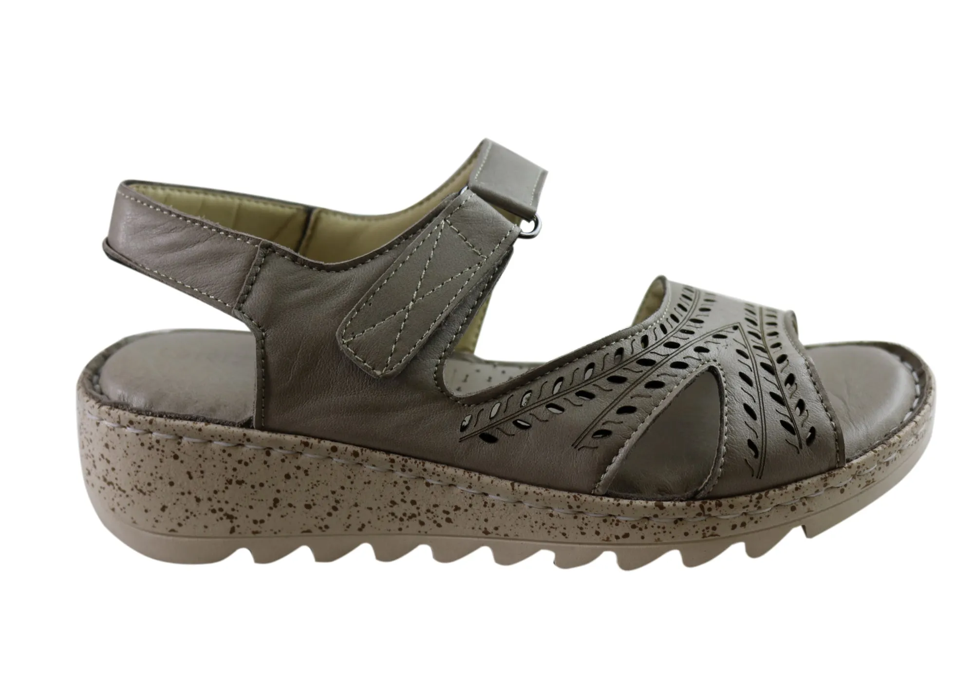 Orizonte Blanche Damen Europäische Bequeme Ledersandalen Orizonte Schuhe