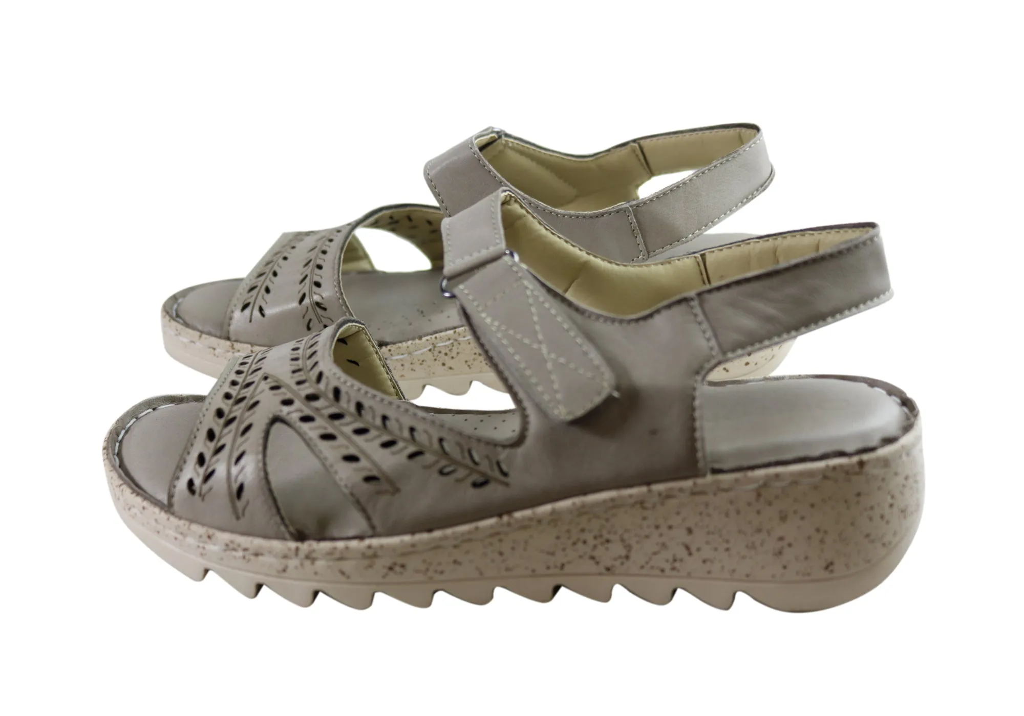 Orizonte Blanche Damen Europäische Bequeme Ledersandalen Orizonte Schuhe
