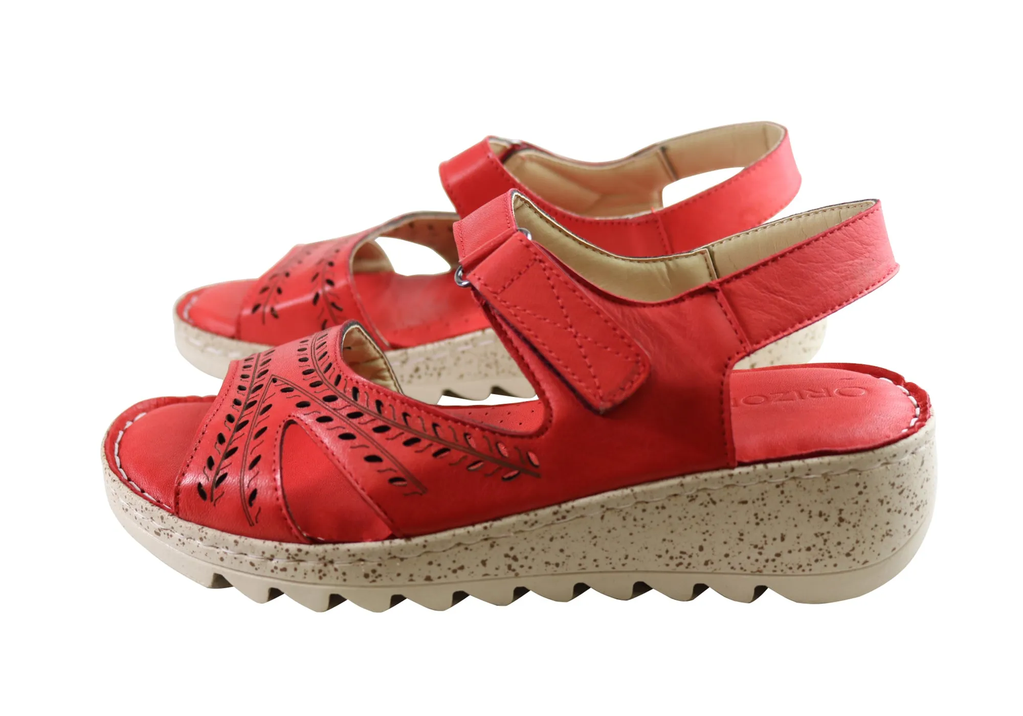 Orizonte Blanche Damen Europäische Bequeme Ledersandalen Orizonte Schuhe