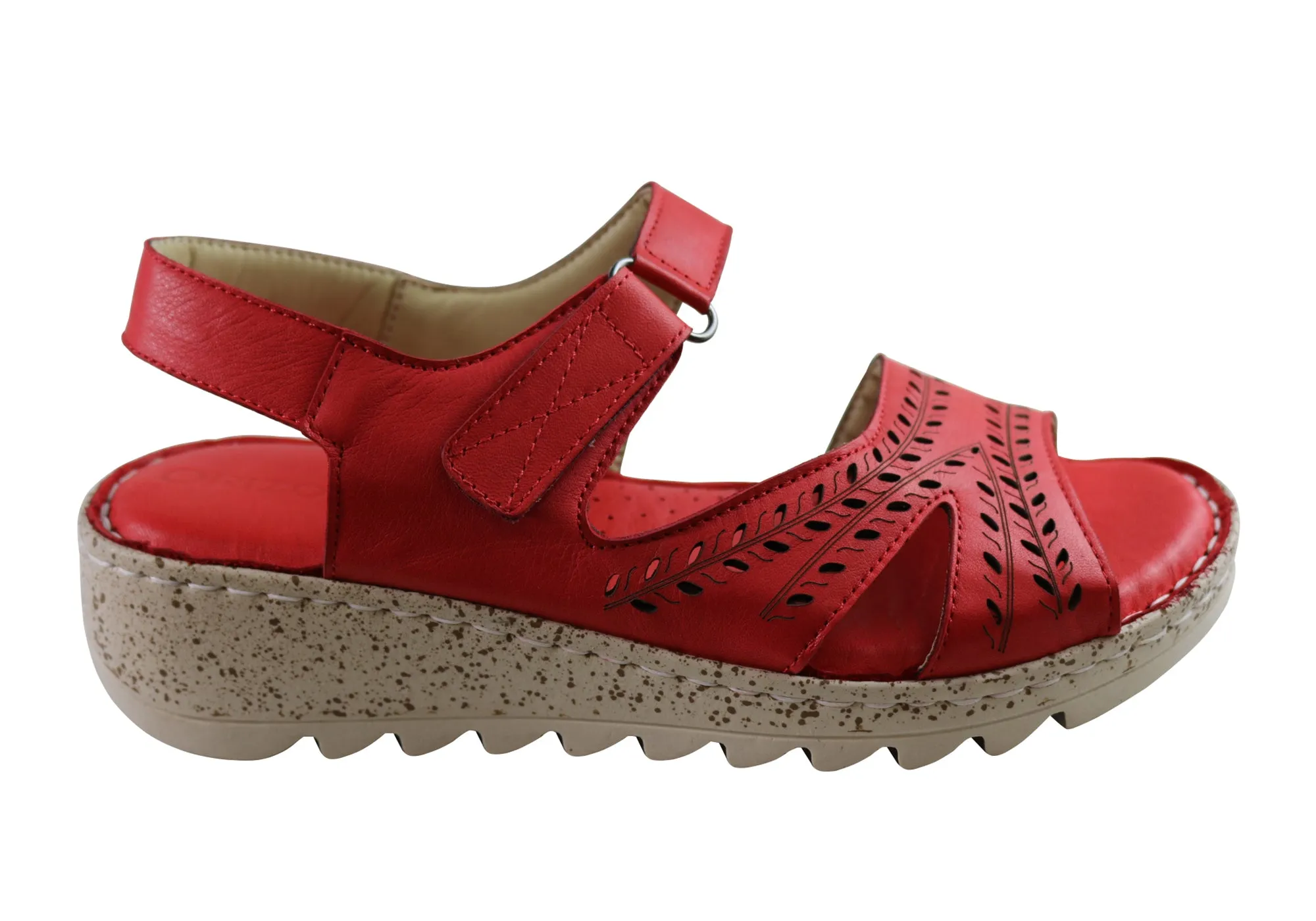 Orizonte Blanche Damen Europäische Bequeme Ledersandalen Orizonte Schuhe
