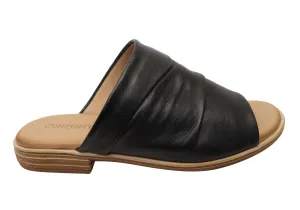Orizonte Canberra Damen Europäische Leder Bequeme Slides Sandalen Orizonte Schuhe