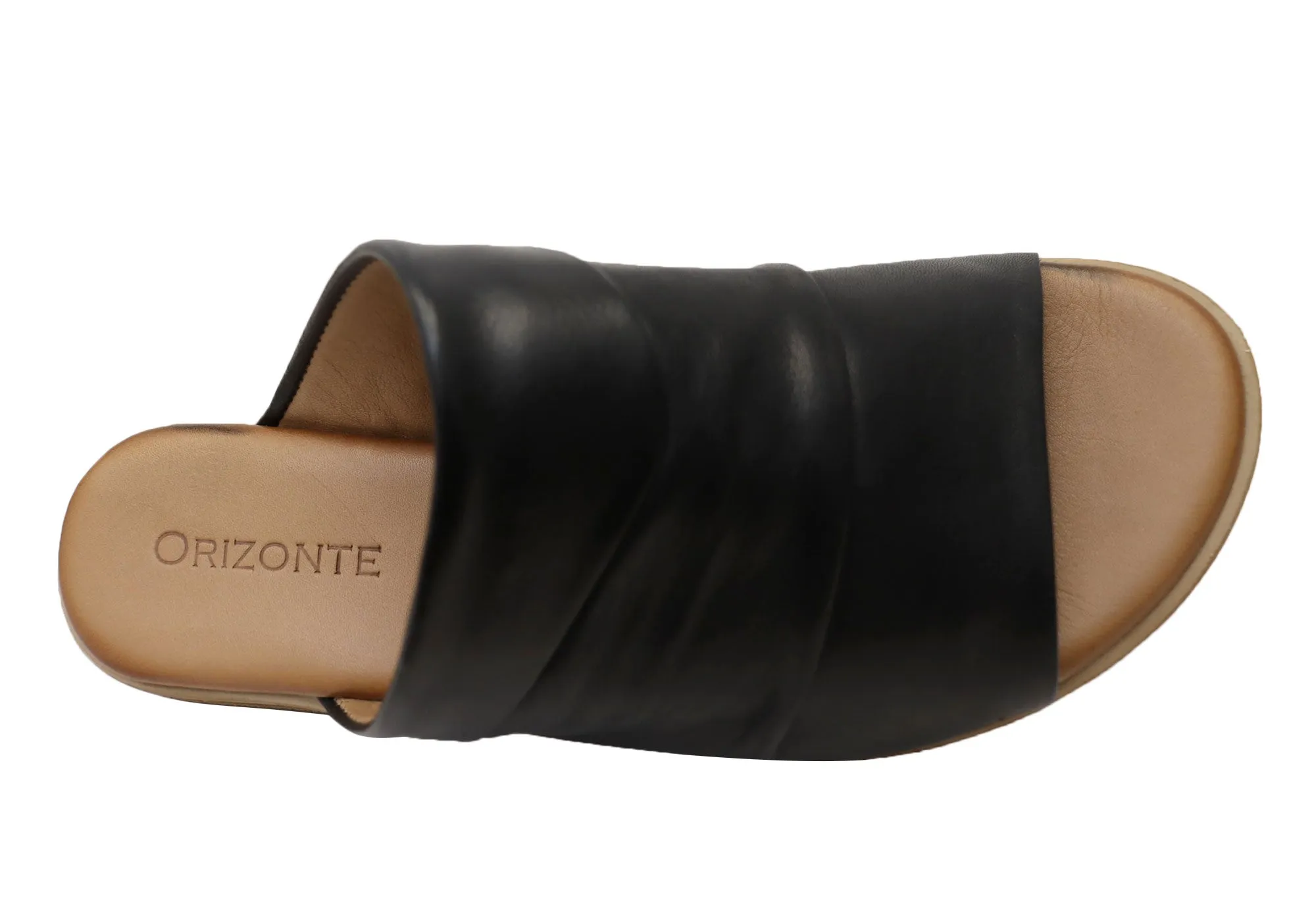 Orizonte Canberra Damen Europäische Leder Bequeme Slides Sandalen Orizonte Schuhe