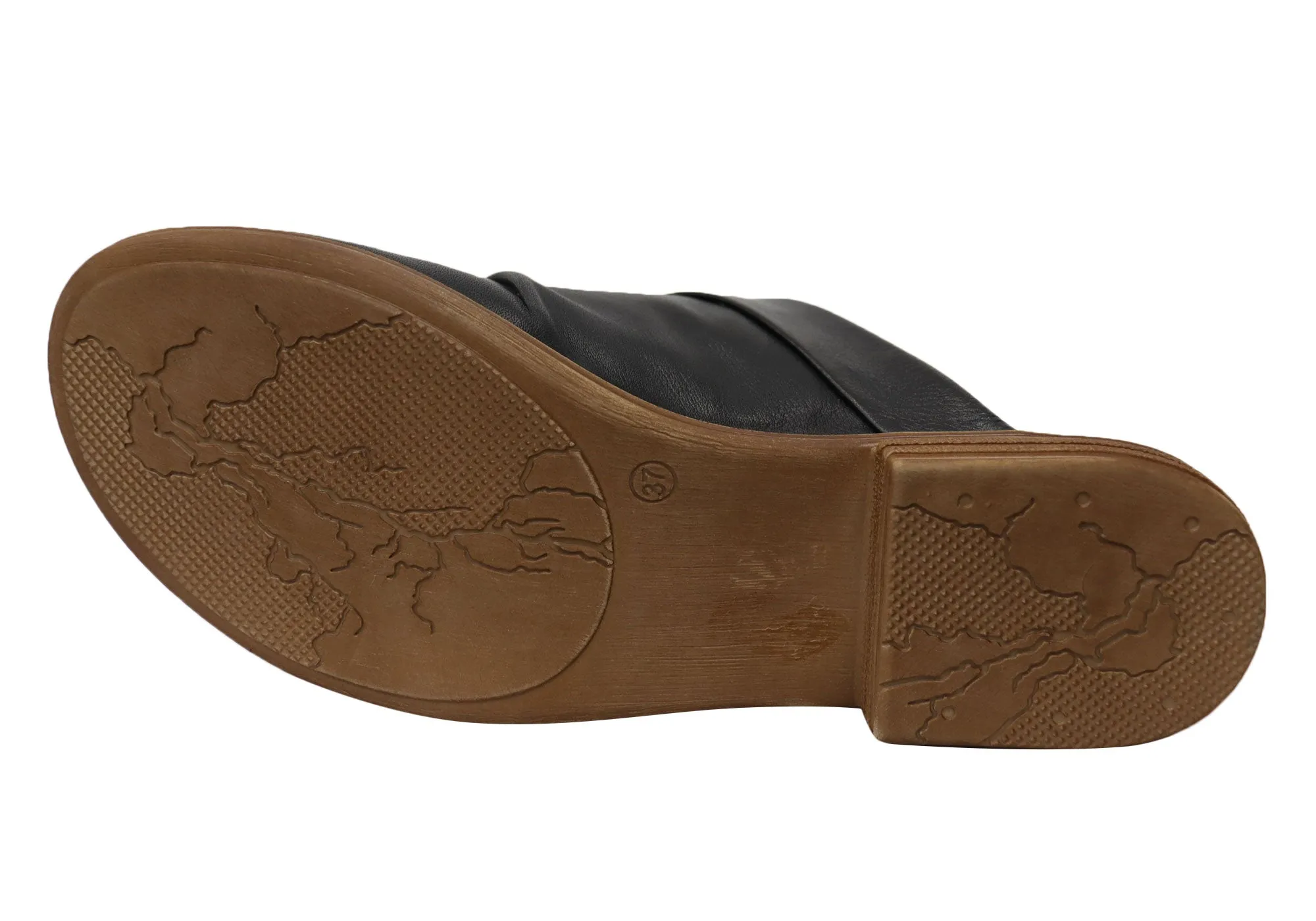 Orizonte Canberra Damen Europäische Leder Bequeme Slides Sandalen Orizonte Schuhe