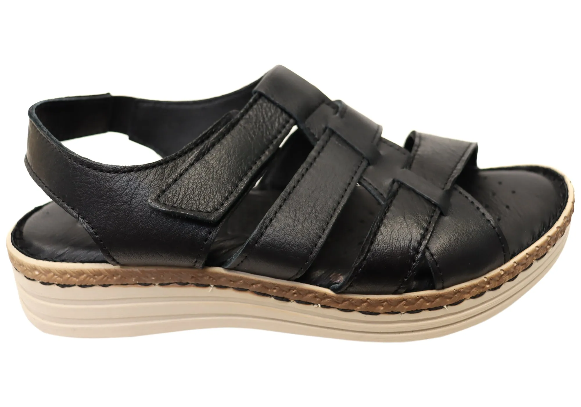 Orizonte Capraia Damen Europäische Bequeme Ledersandalen Orizonte Schuhe