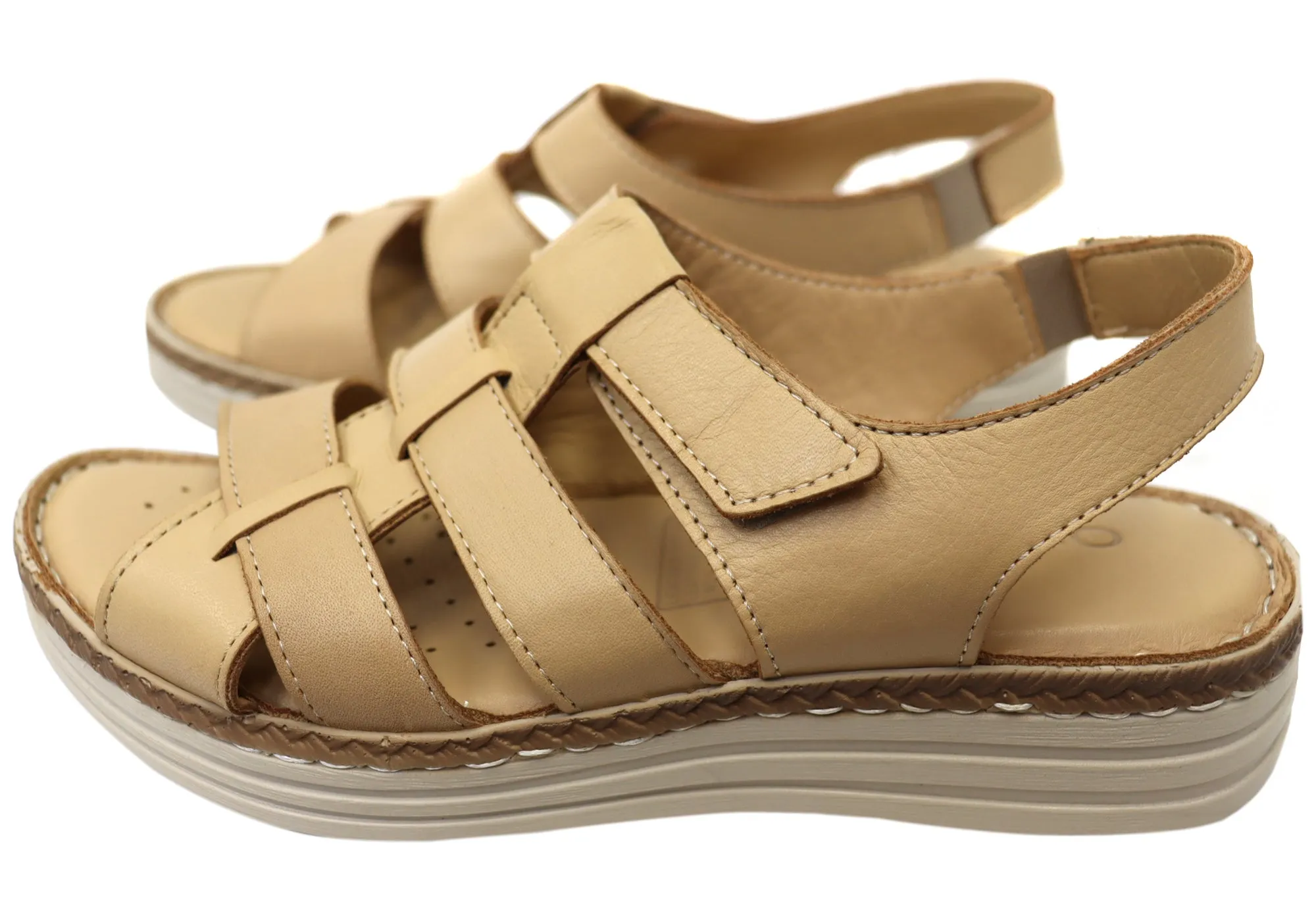 Orizonte Capraia Damen Europäische Bequeme Ledersandalen Orizonte Schuhe