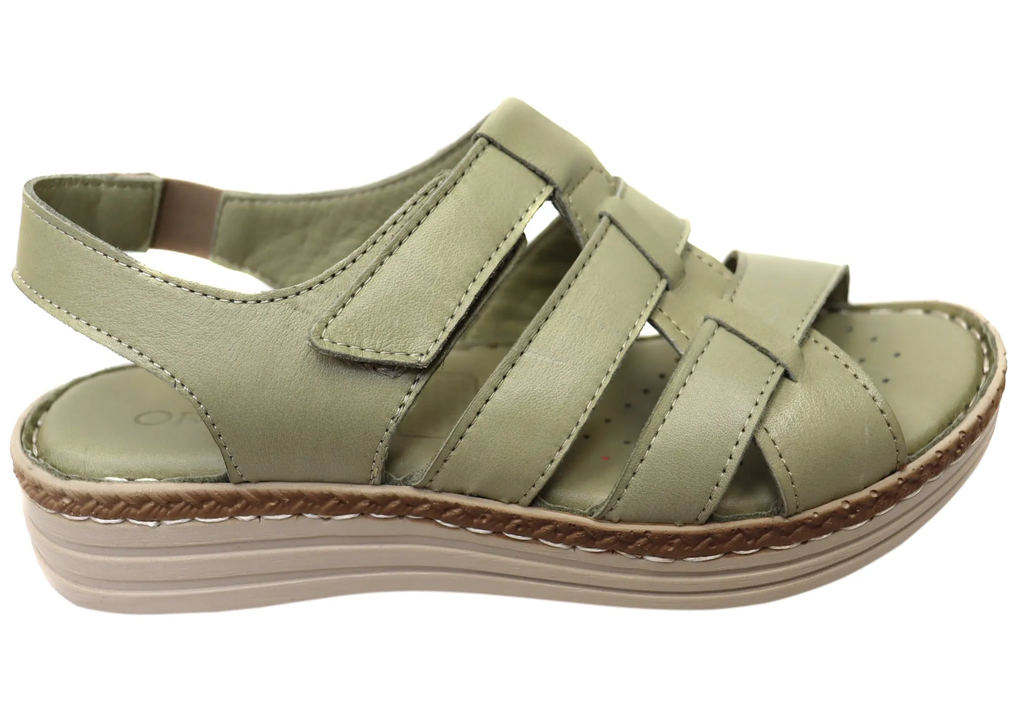 Orizonte Capraia Damen Europäische Bequeme Ledersandalen Orizonte Schuhe