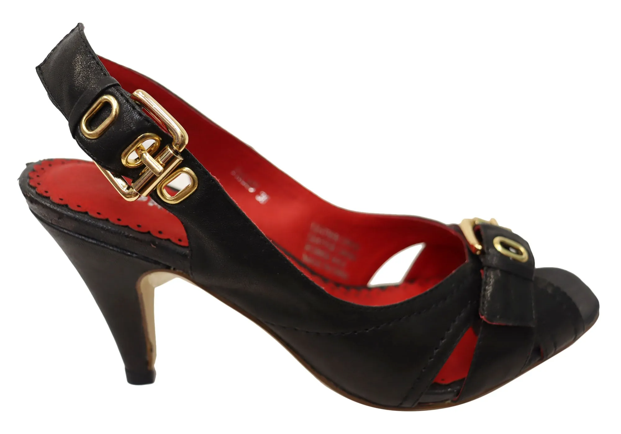 Orizonte Palms Damen Leder Absatz Sandalen Orizonte Schuhe