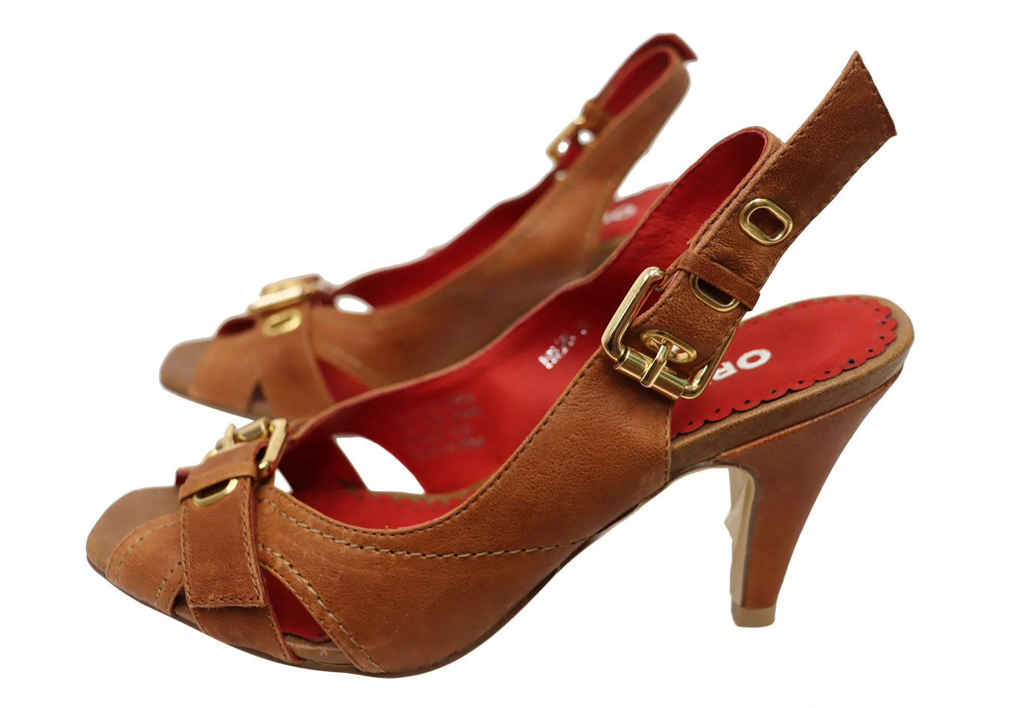 Orizonte Palms Damen Leder Absatz Sandalen Orizonte Schuhe