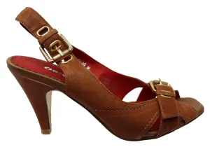 Orizonte Palms Damen Leder Absatz Sandalen Orizonte Schuhe