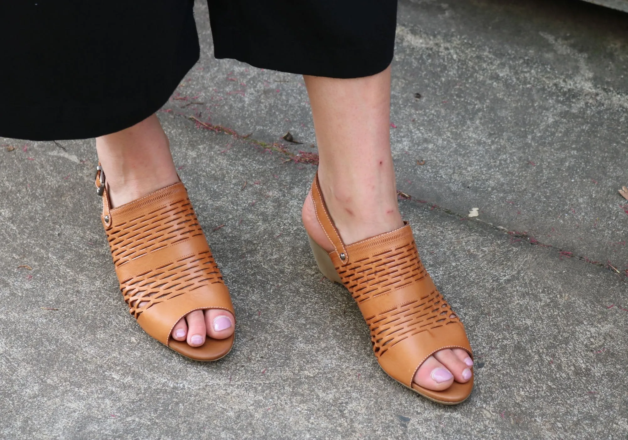 Orizonte Posy Damen Europäische Leder Bequeme Keilabsatz Sandalen Orizonte Schuhe