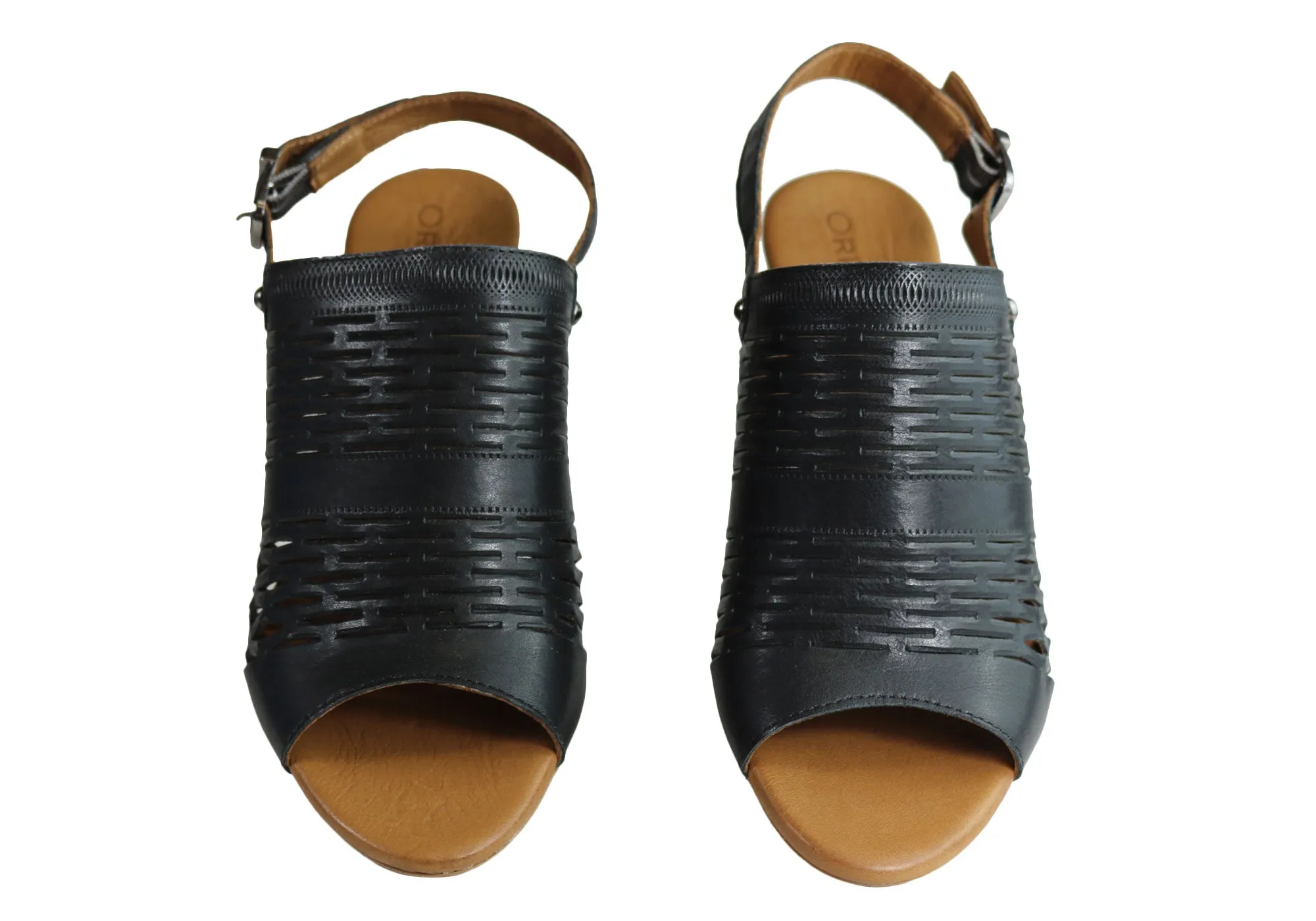 Orizonte Posy Damen Europäische Leder Bequeme Keilabsatz Sandalen Orizonte Schuhe