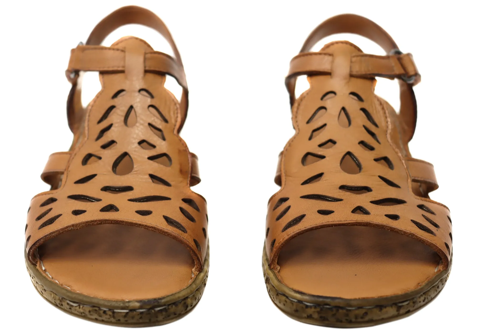 Orizonte Raya Damen Bequeme Europäische Ledersandalen Orizonte Schuhe