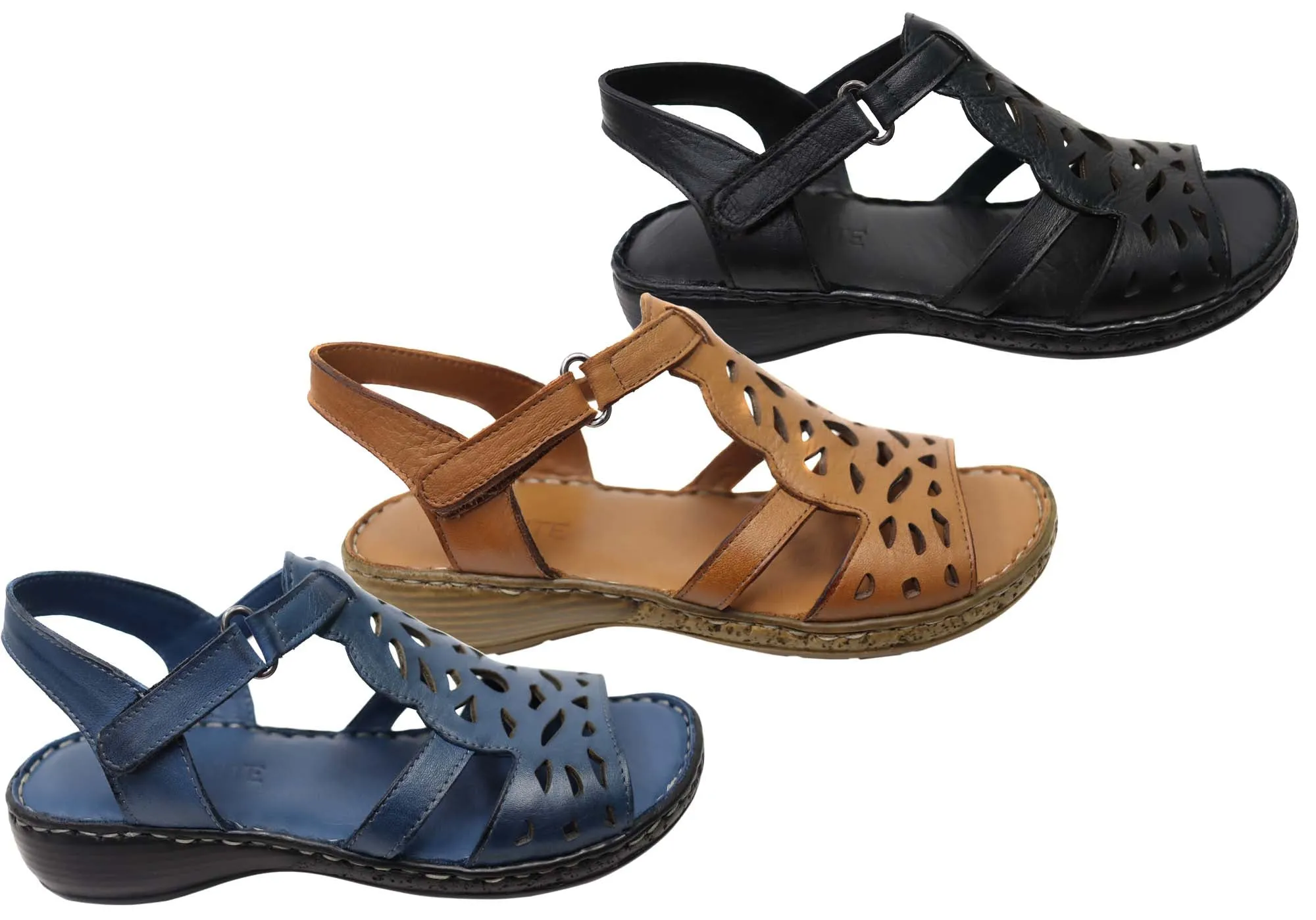 Orizonte Raya Damen Bequeme Europäische Ledersandalen Orizonte Schuhe