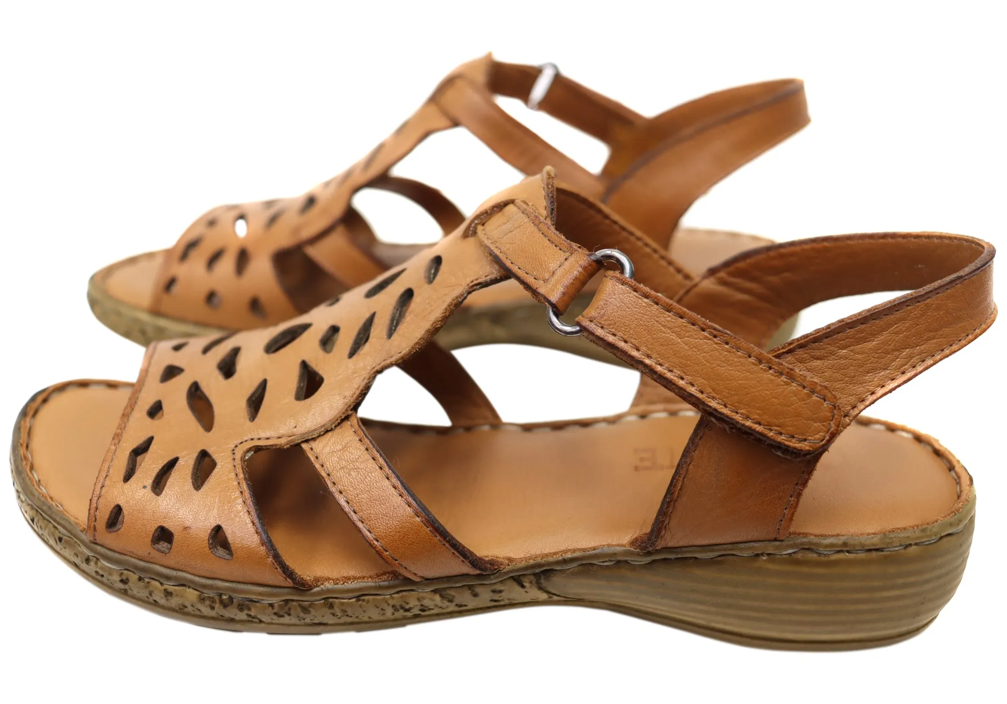 Orizonte Raya Damen Bequeme Europäische Ledersandalen Orizonte Schuhe