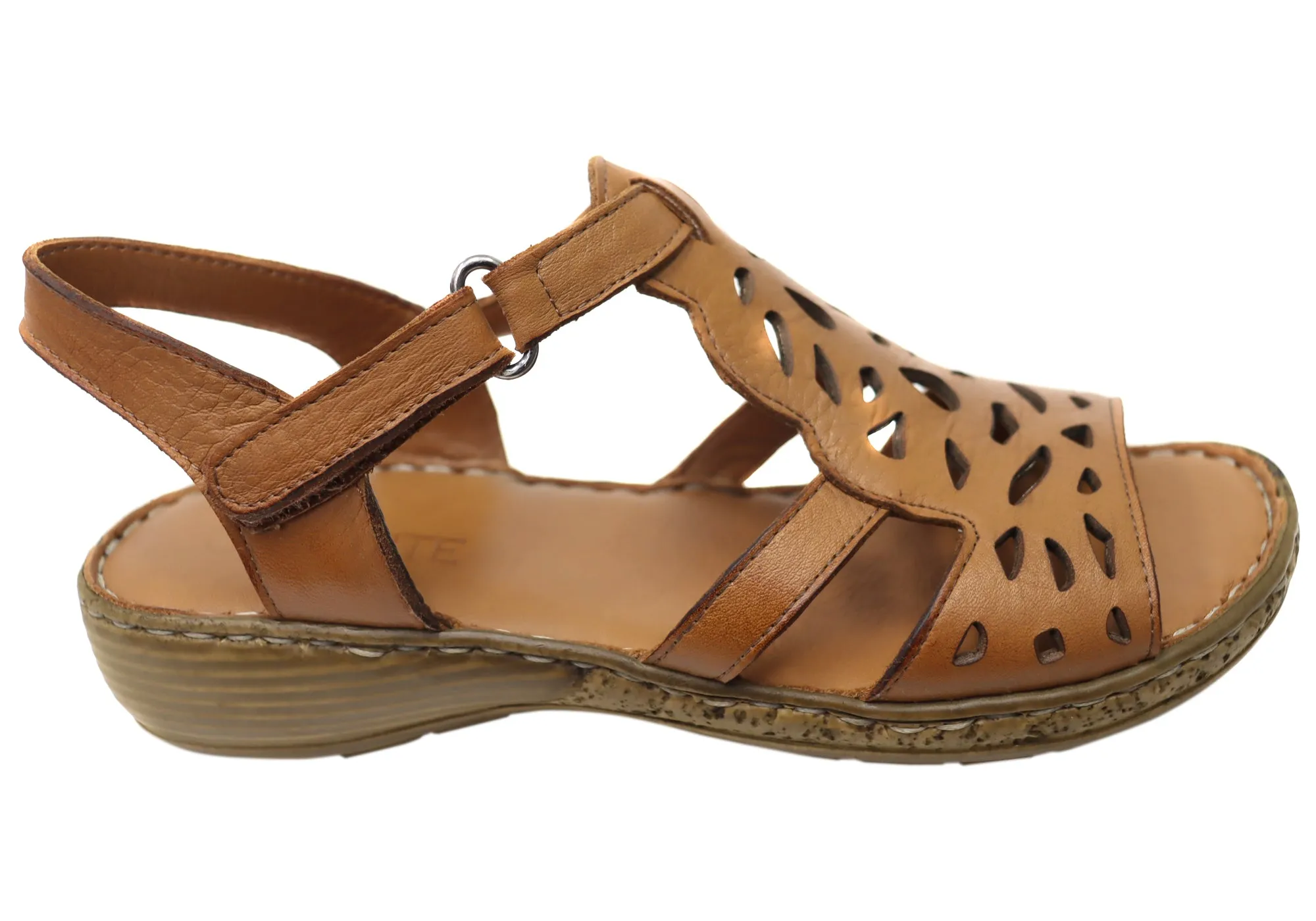 Orizonte Raya Damen Bequeme Europäische Ledersandalen Orizonte Schuhe