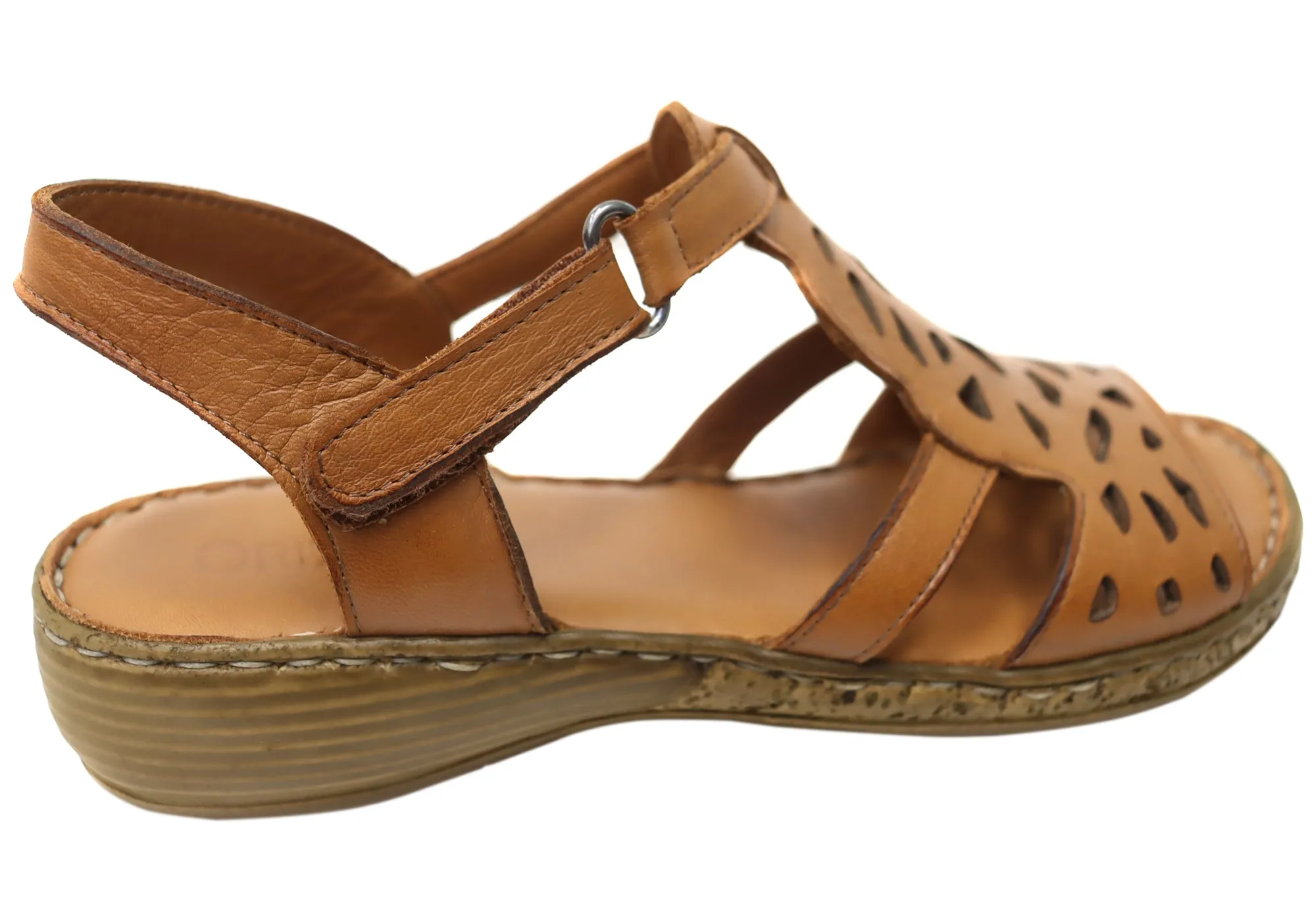 Orizonte Raya Damen Bequeme Europäische Ledersandalen Orizonte Schuhe
