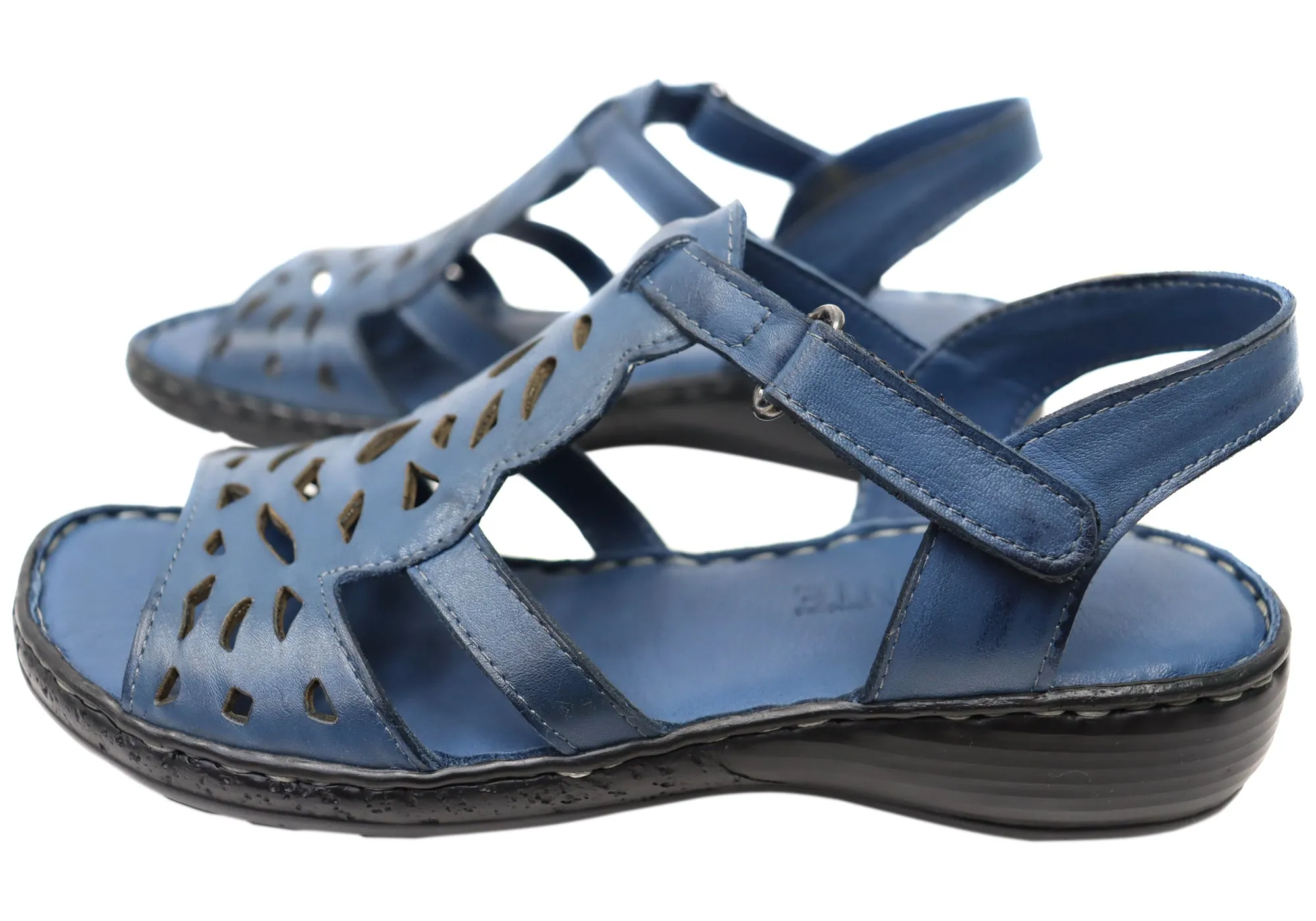 Orizonte Raya Damen Bequeme Europäische Ledersandalen Orizonte Schuhe