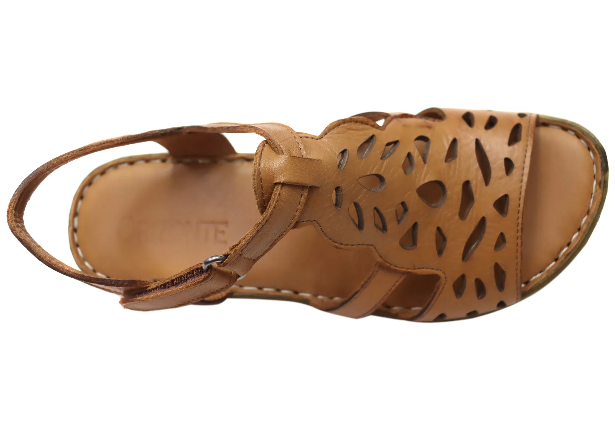 Orizonte Raya Damen Bequeme Europäische Ledersandalen Orizonte Schuhe