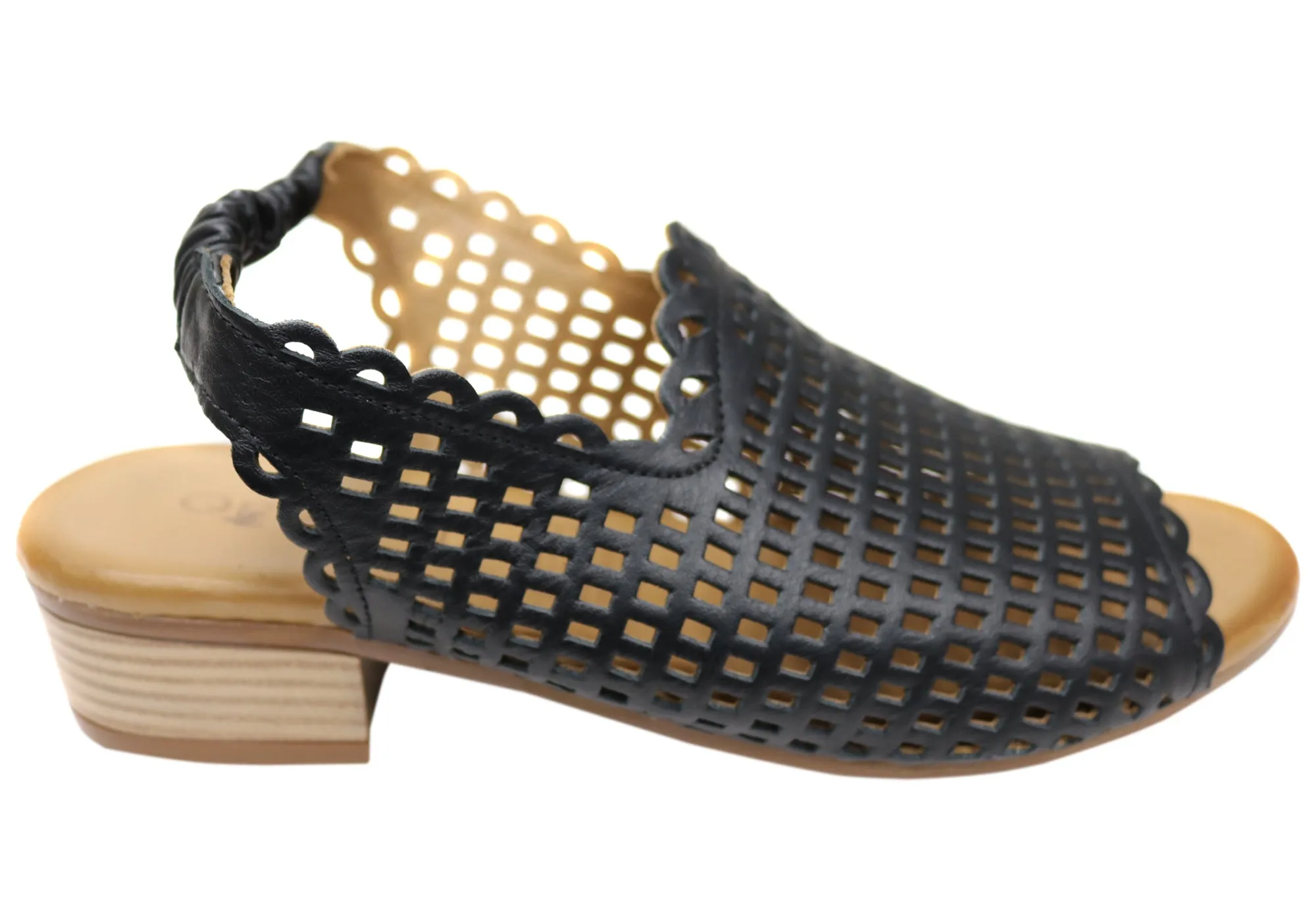 Orizonte Sash Damen Europäisches Leder Niedriger Absatz Bequeme Sandalen Orizonte Schuhe