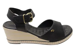 Pegada Jeevany Damen Brasilianische Bequeme Keilabsatz Sandalen aus Leder Pegada Schuhe