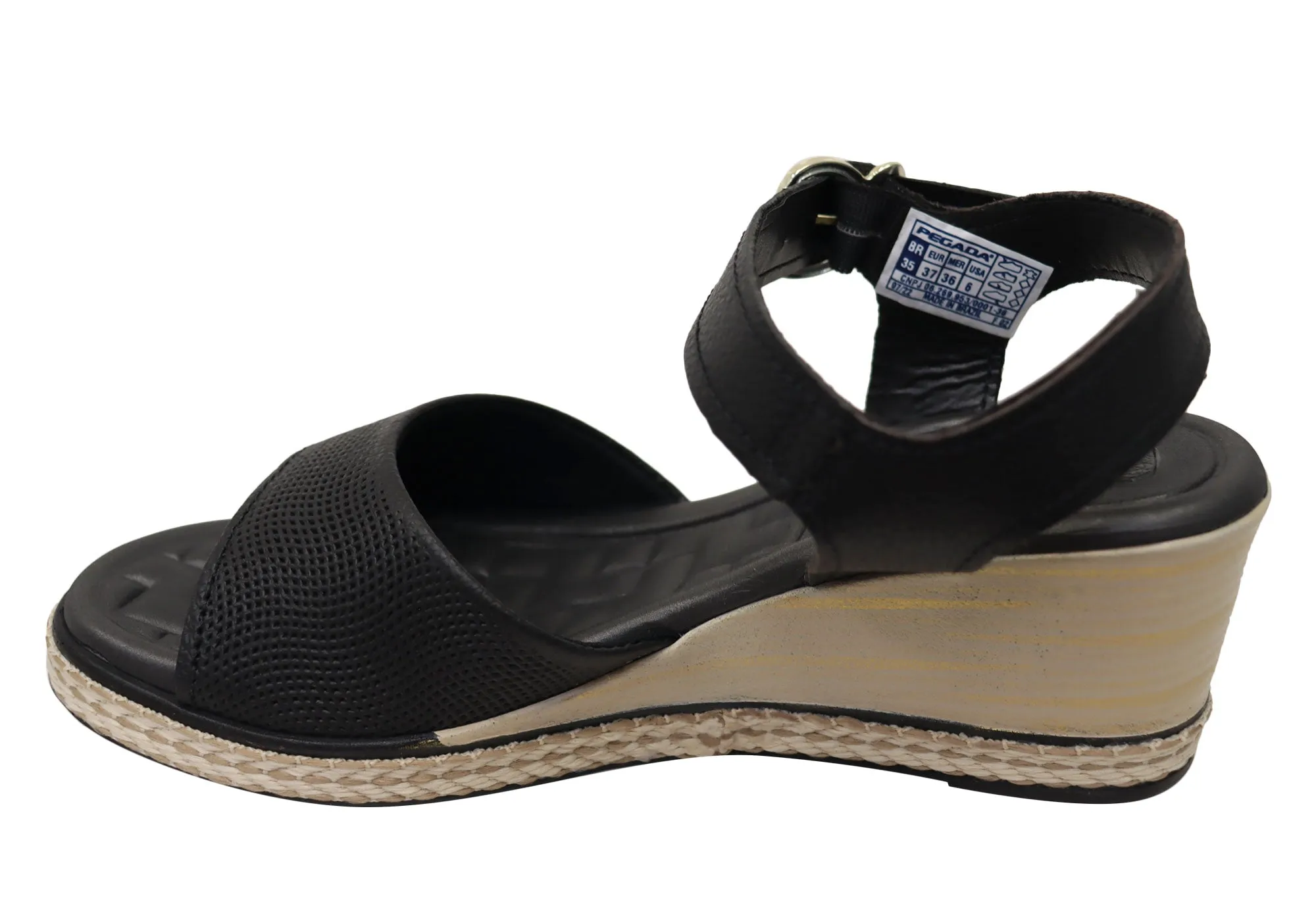 Pegada Jeevany Damen Brasilianische Bequeme Keilabsatz Sandalen aus Leder Pegada Schuhe