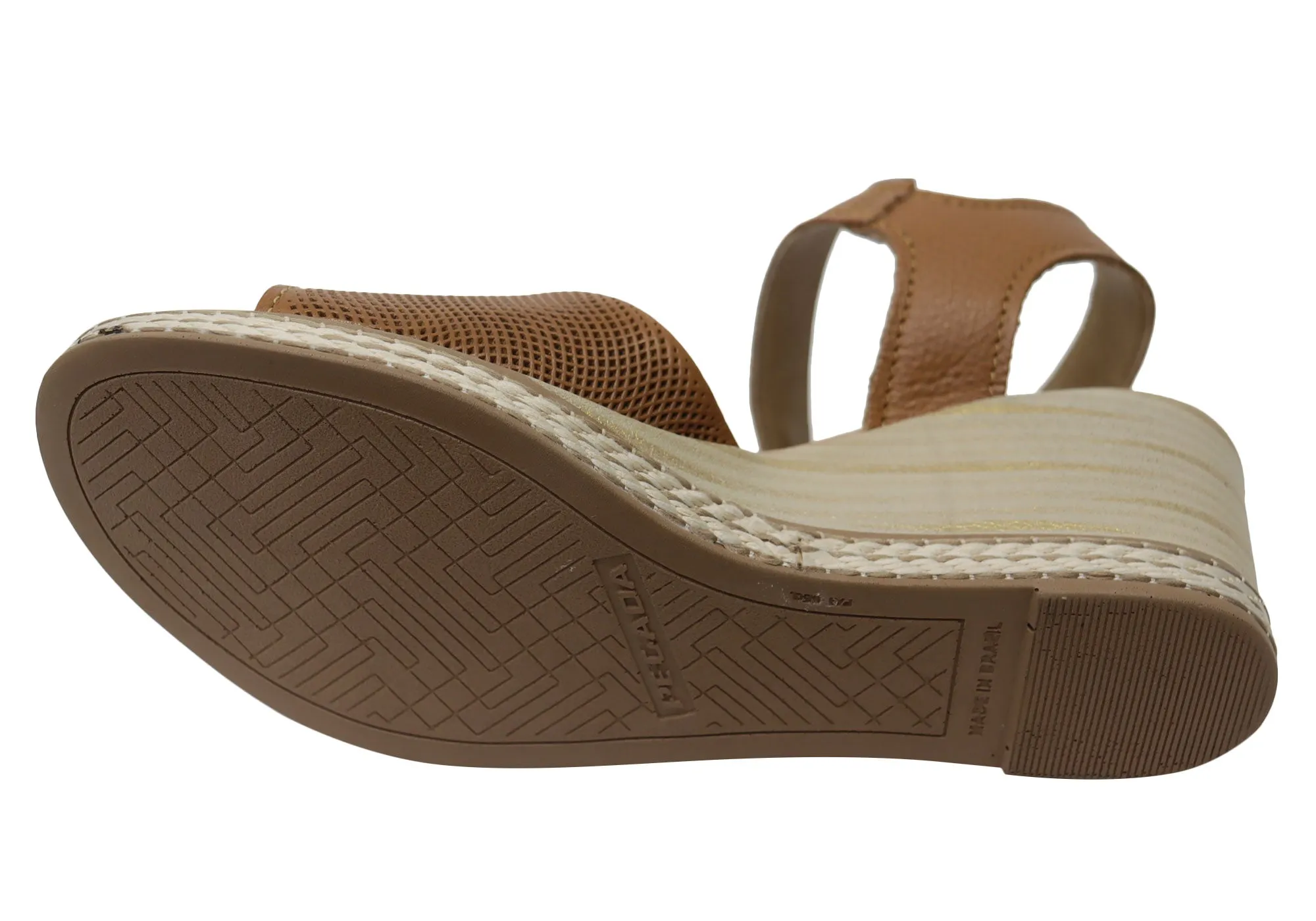 Pegada Jeevany Damen Brasilianische Bequeme Keilabsatz Sandalen aus Leder Pegada Schuhe