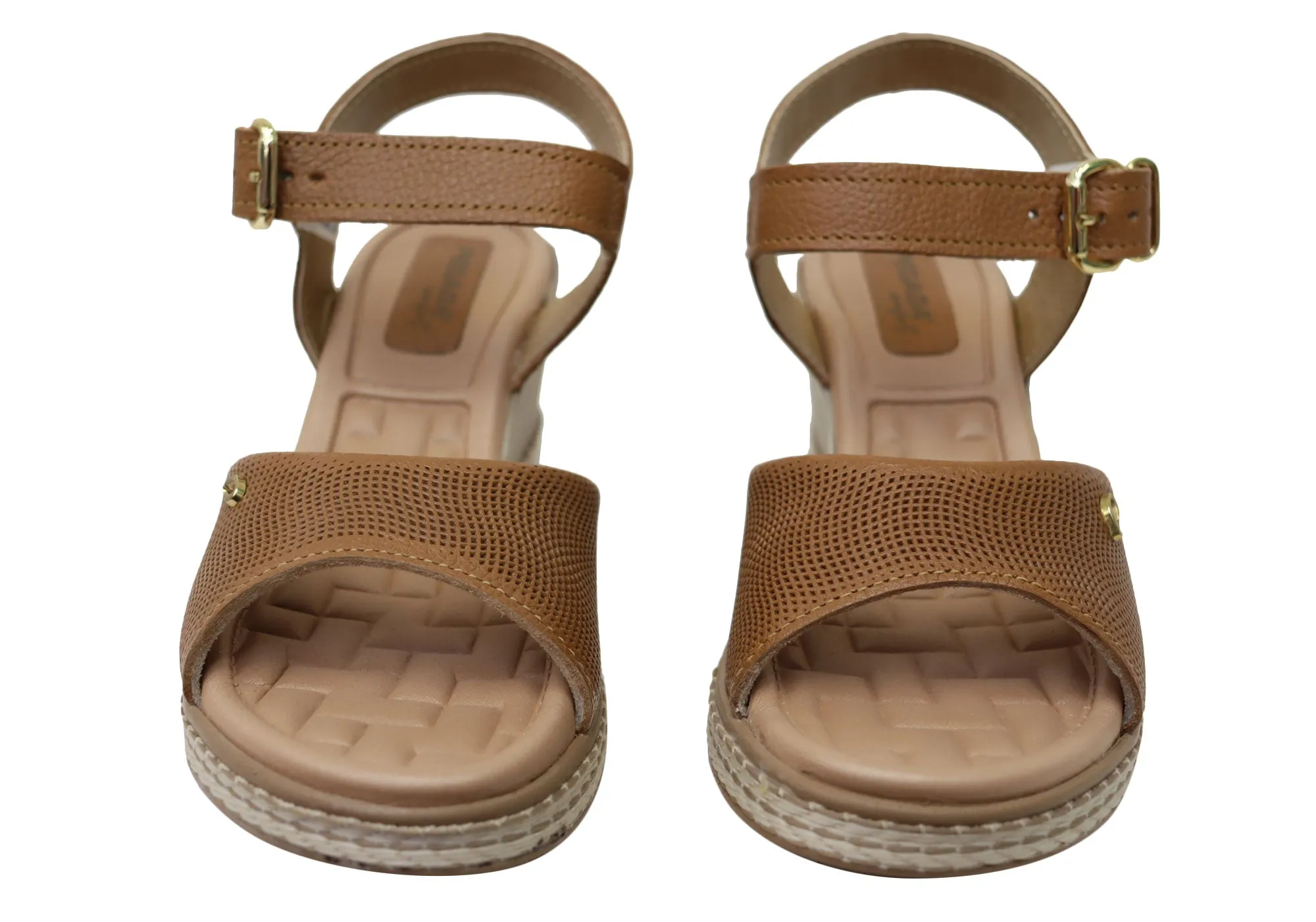 Pegada Jeevany Damen Brasilianische Bequeme Keilabsatz Sandalen aus Leder Pegada Schuhe